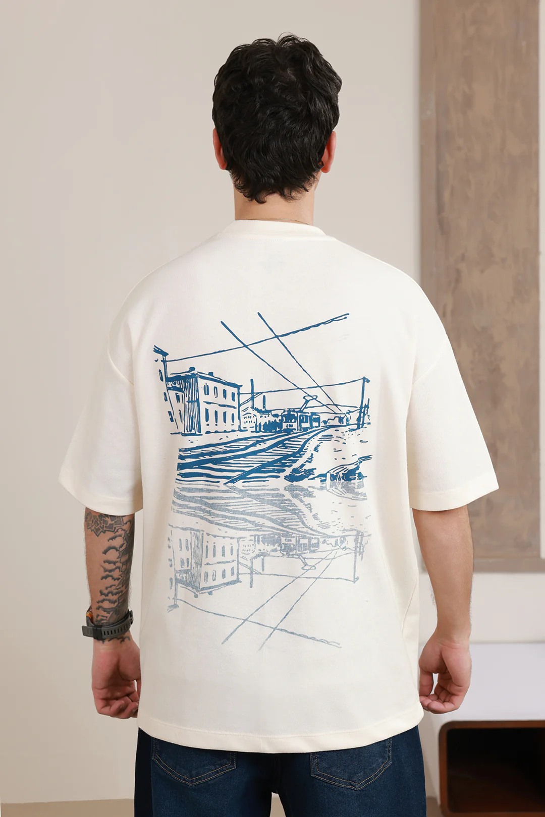 Oversized Graphic T-Shirt - D015 - Image 3
