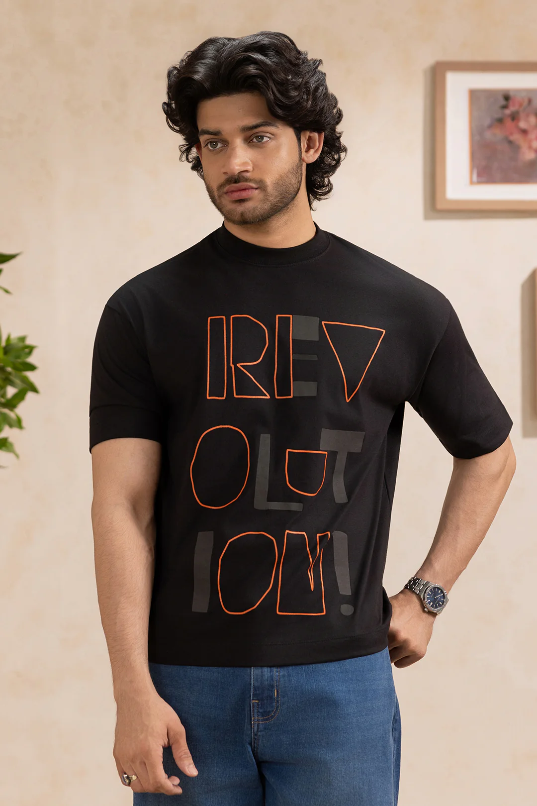Oversized Graphic T-Shirt - D048 - Image 2