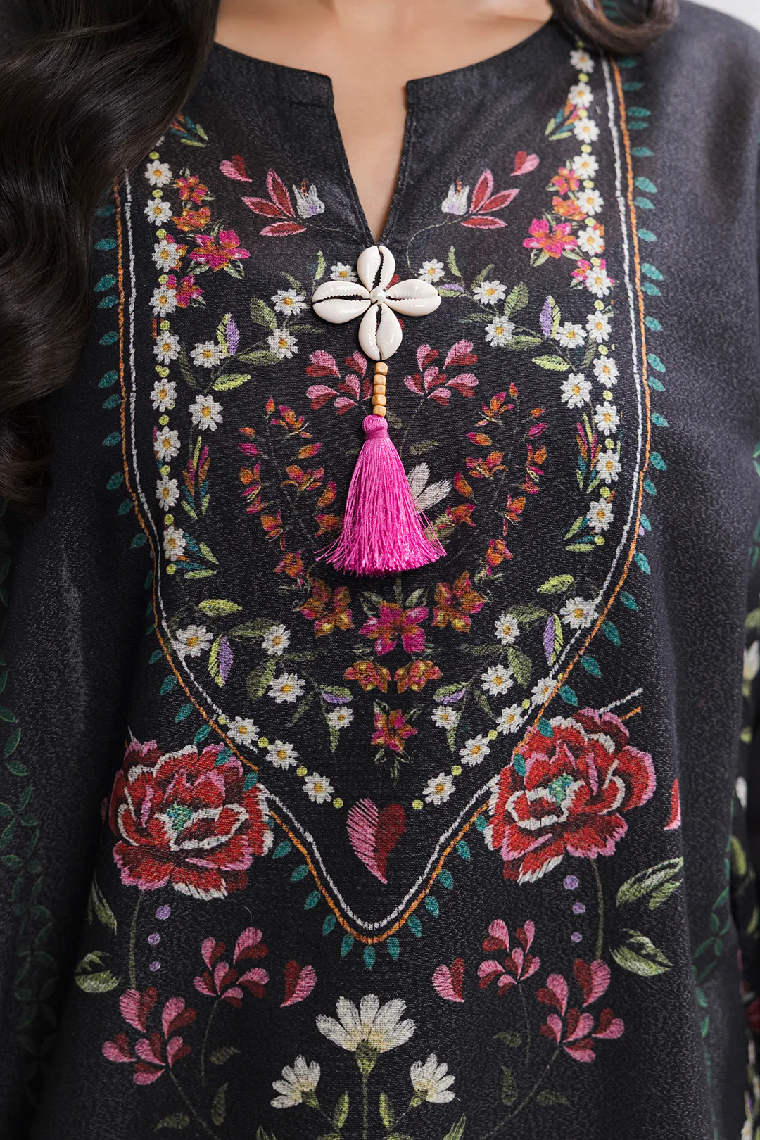 Printed Kaftaan Slub Textured Dress - 2895 - Image 9