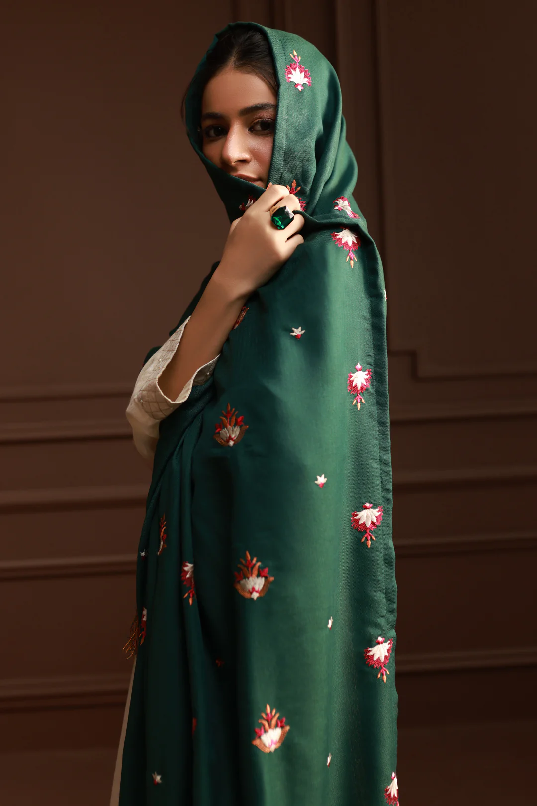 Embroidered Shawl - 1008 - Image 3