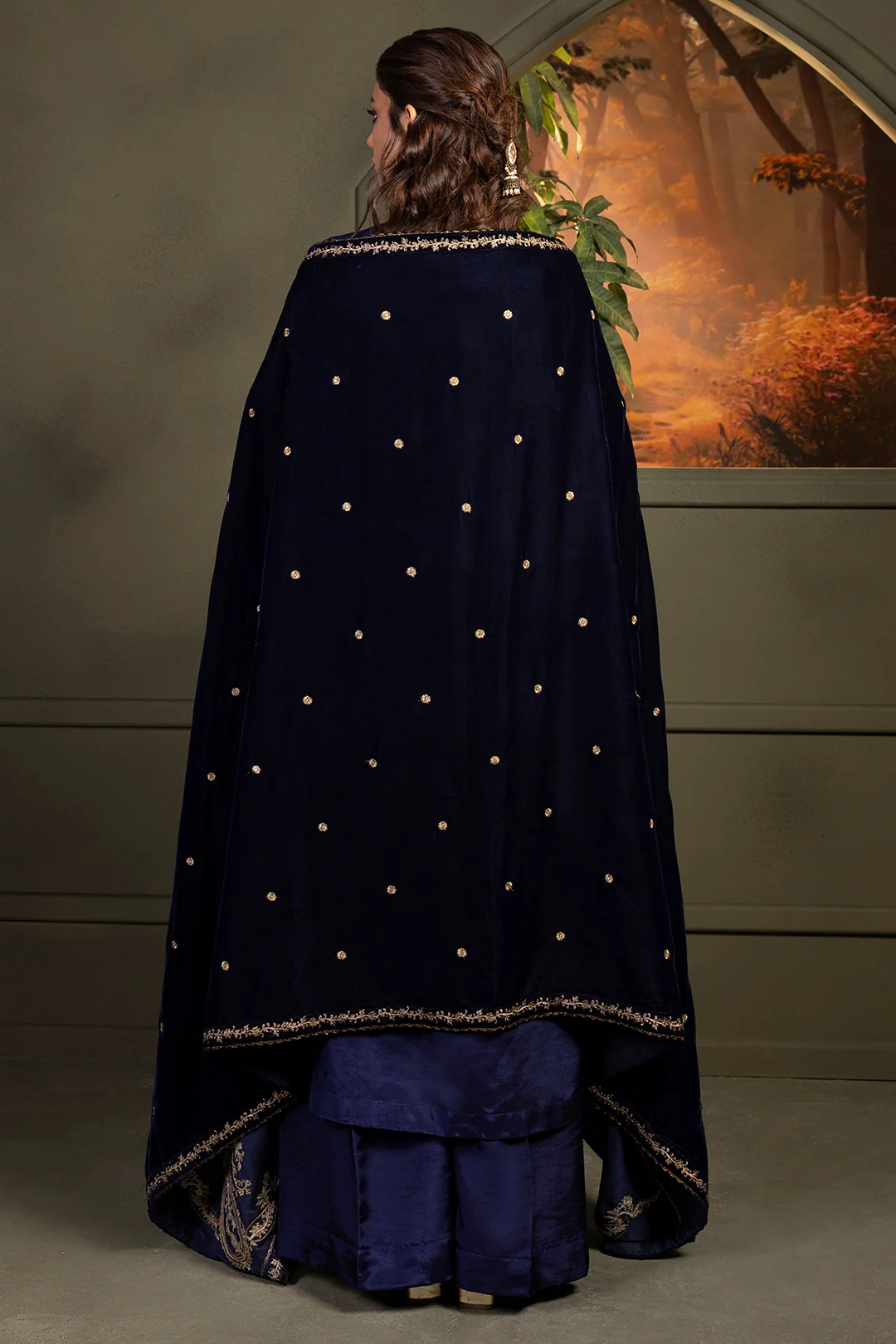 Zari Embroidered Shawl - 0030 - Image 4