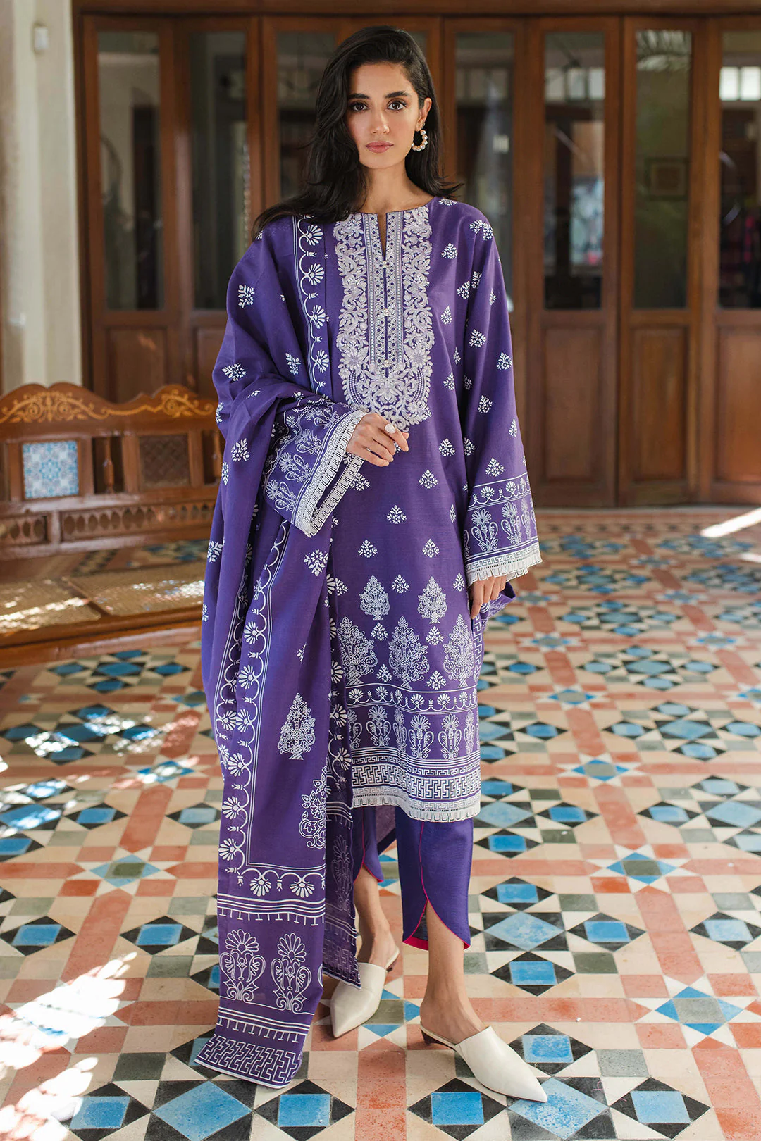 Embroidered Shirt Dupatta - 0068 - Image 3