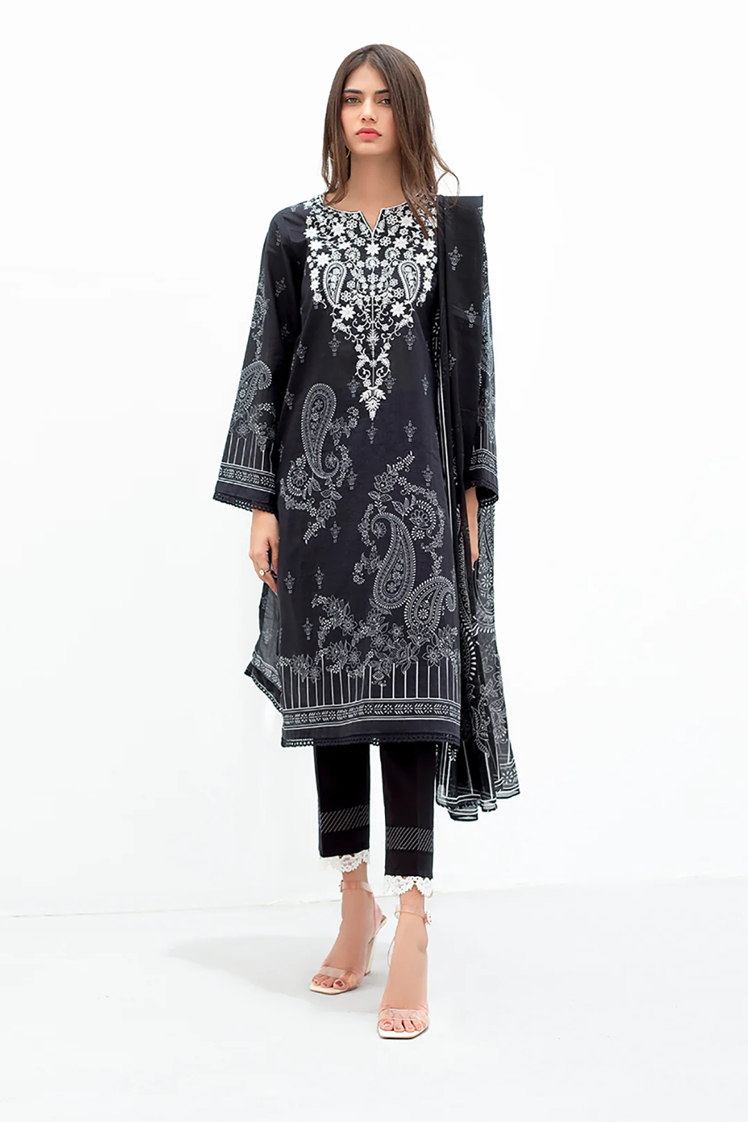 Embroidered Shirt Dupatta - 0624 - Image 2