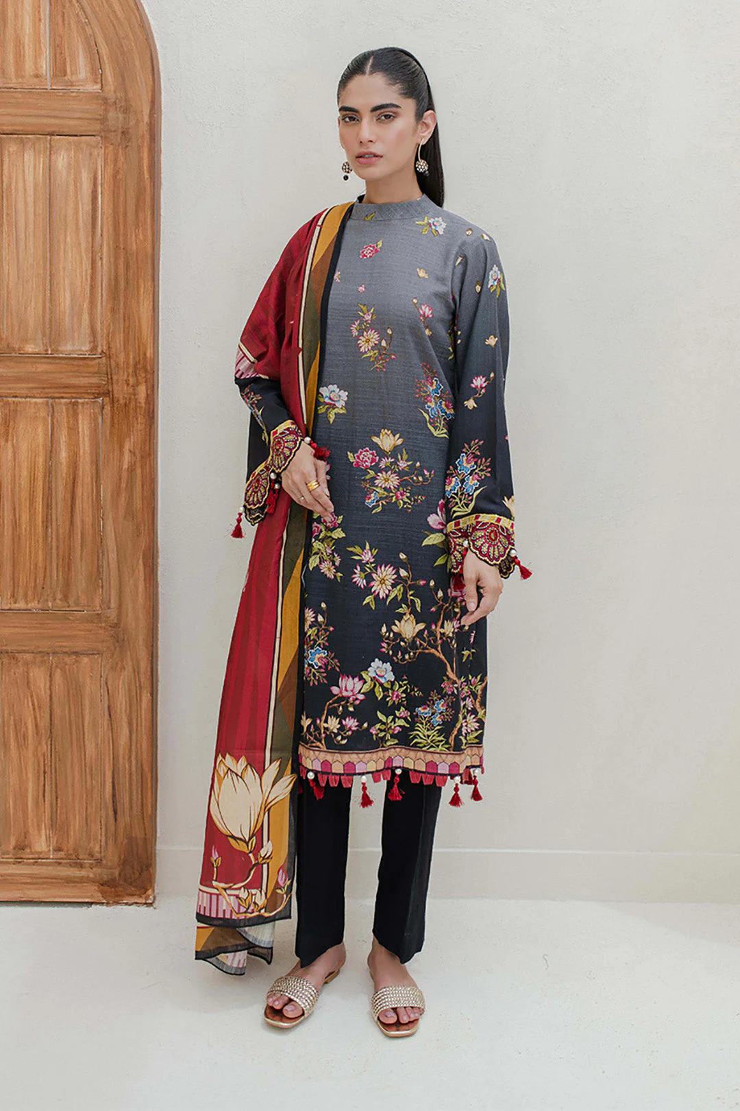 Embroidered Shirt Dupatta - 0718 - Image 2