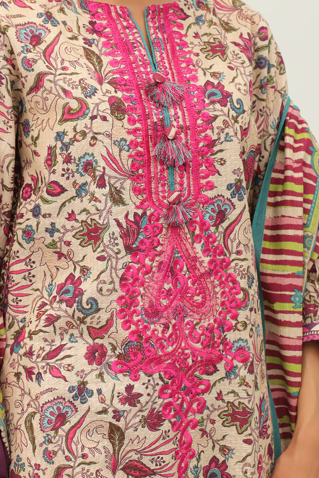Embroidered Shirt Dupatta - 0720 - Image 4