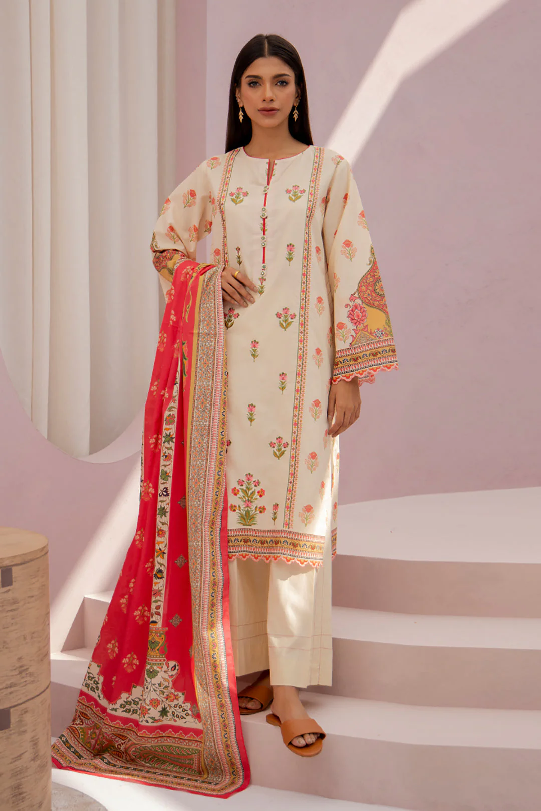 Embroidered Shirt Dupatta - 0872 - Image 2
