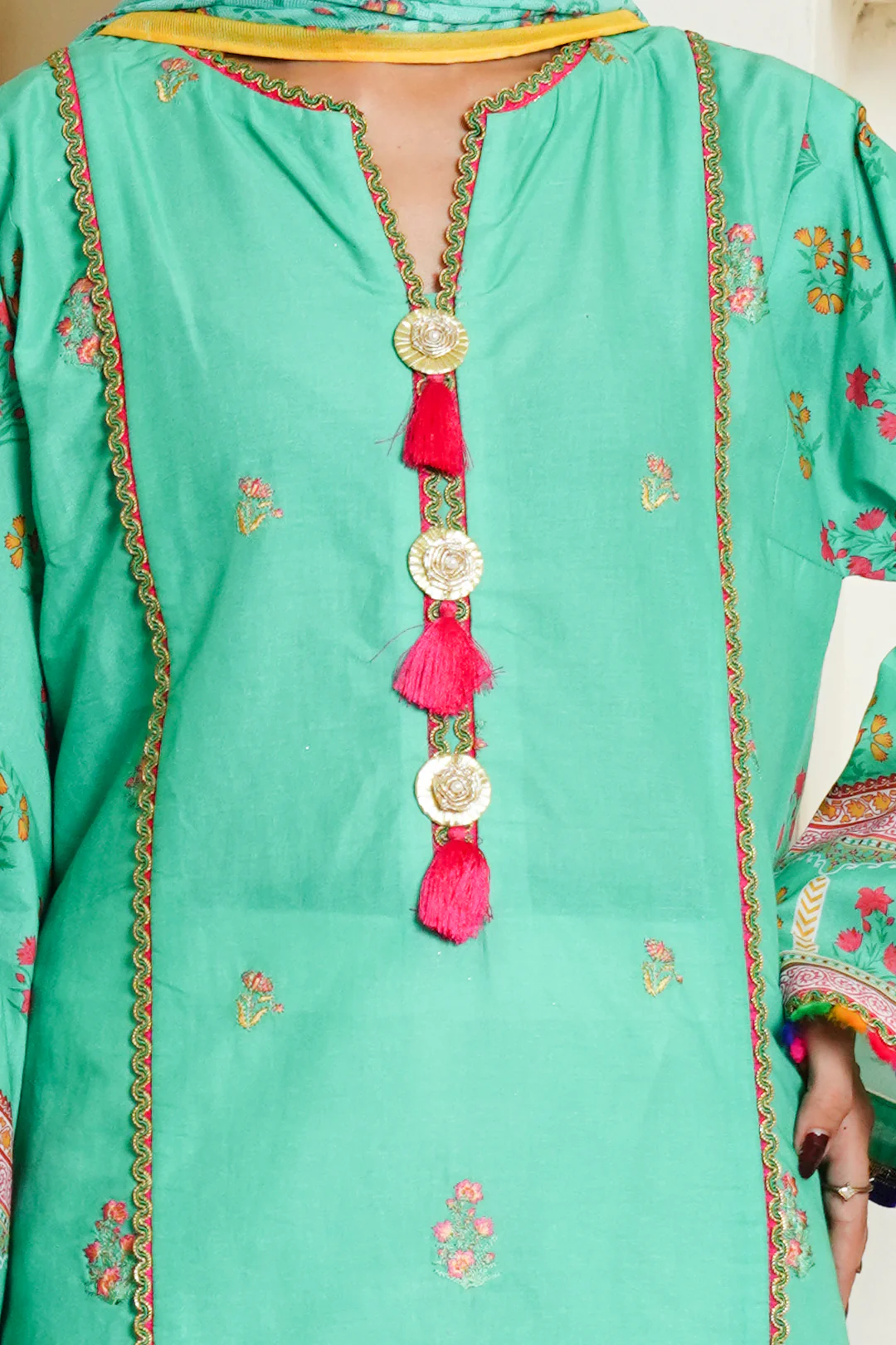Embroidered Shirt Dupatta - 0019 - Image 4