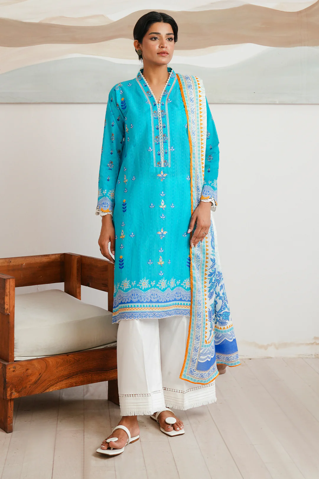 Embroidered Shirt Dupatta - 0020 - Image 2