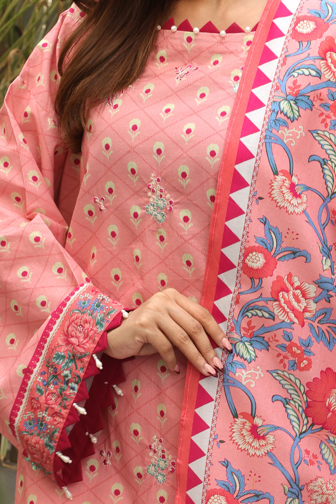 Embroidered Shirt Dupatta - 0025 - Image 4
