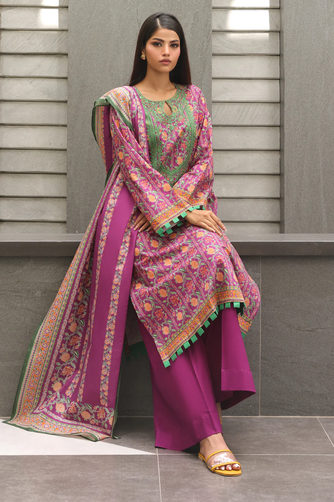 Embroidered Shirt Dupatta - 0026 - Image 3