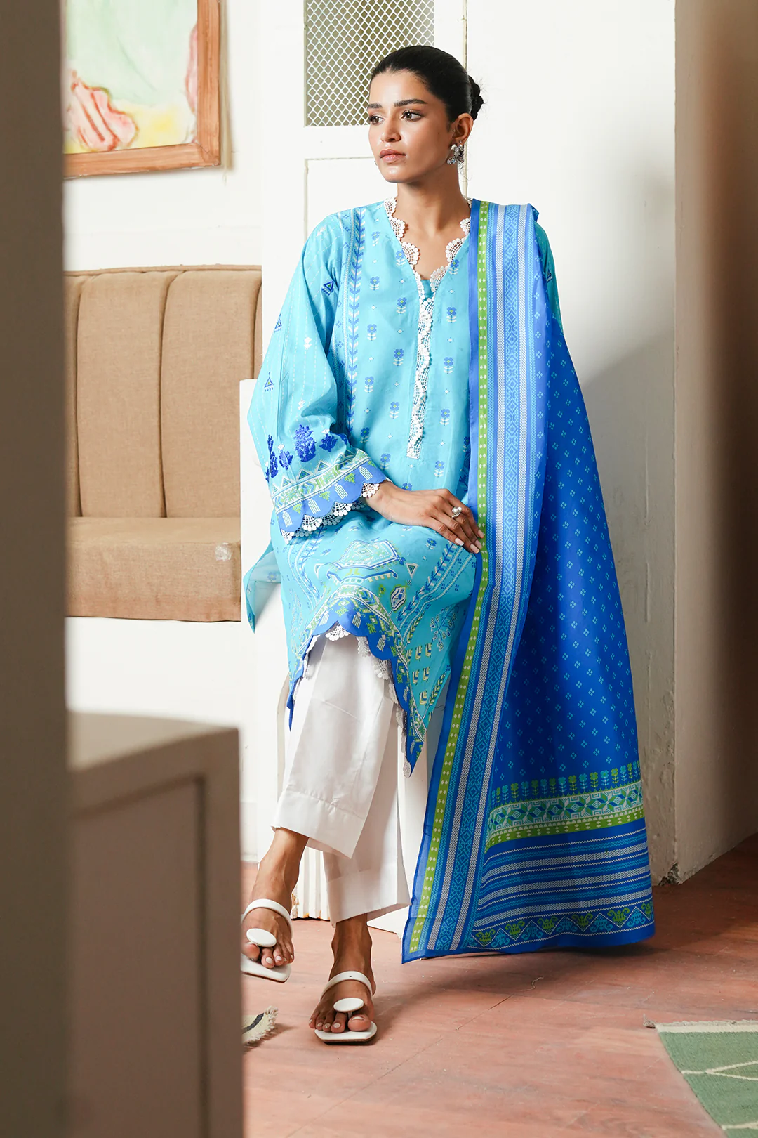 Embroidered Shirt Dupatta - 0028 - Image 3