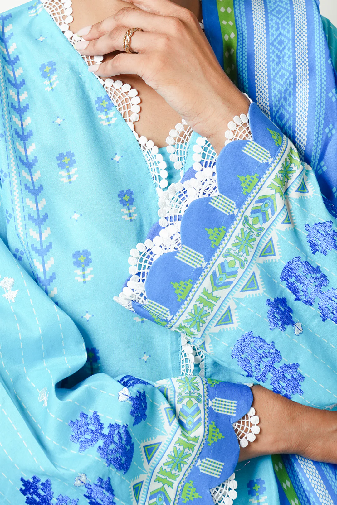 Embroidered Shirt Dupatta - 0028 - Image 4
