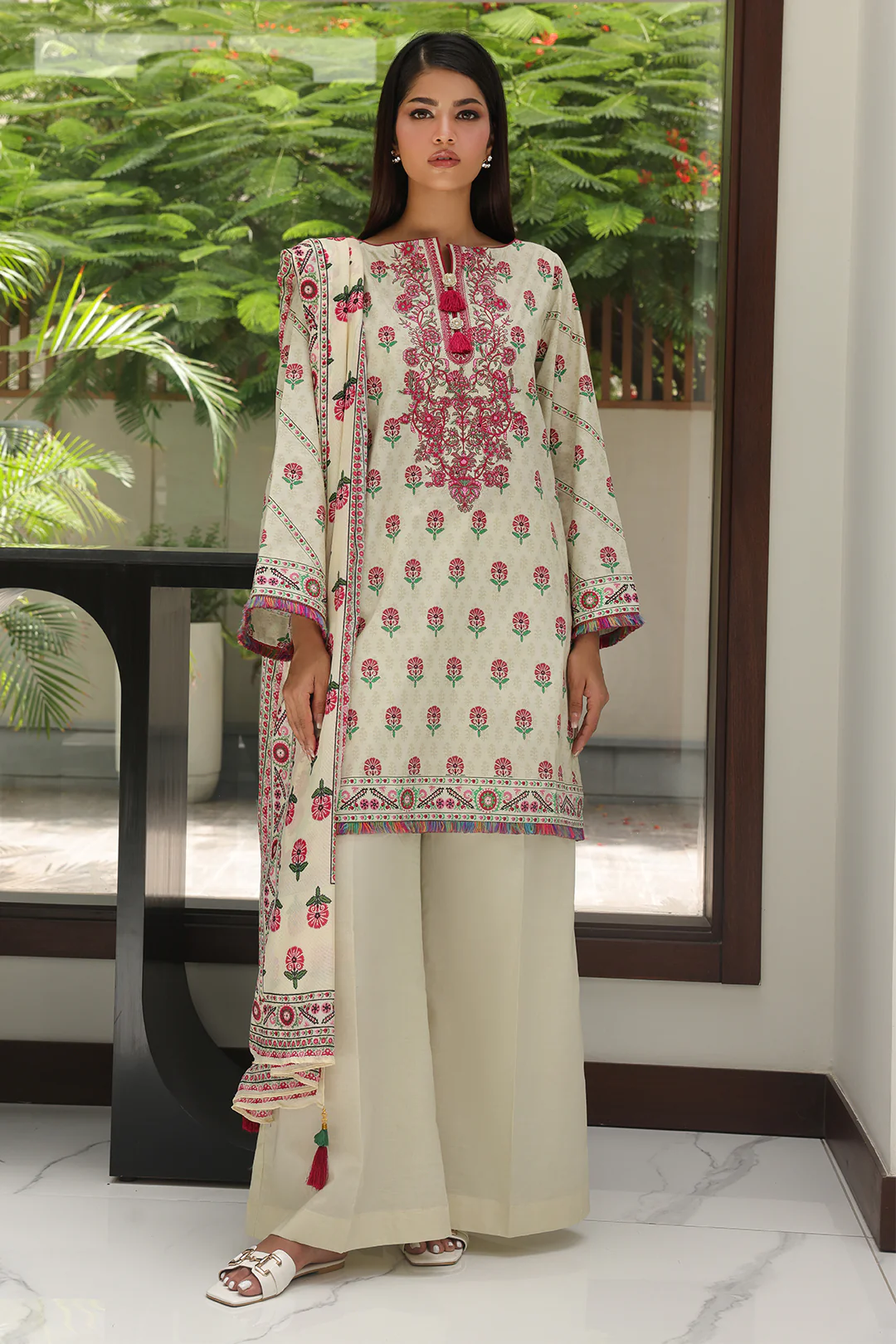 Embroidered Shirt Dupatta - 0105 - Image 3