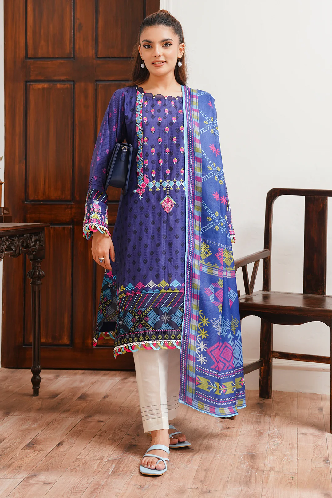 Embroidered Shirt Dupatta - 0108 - Image 2