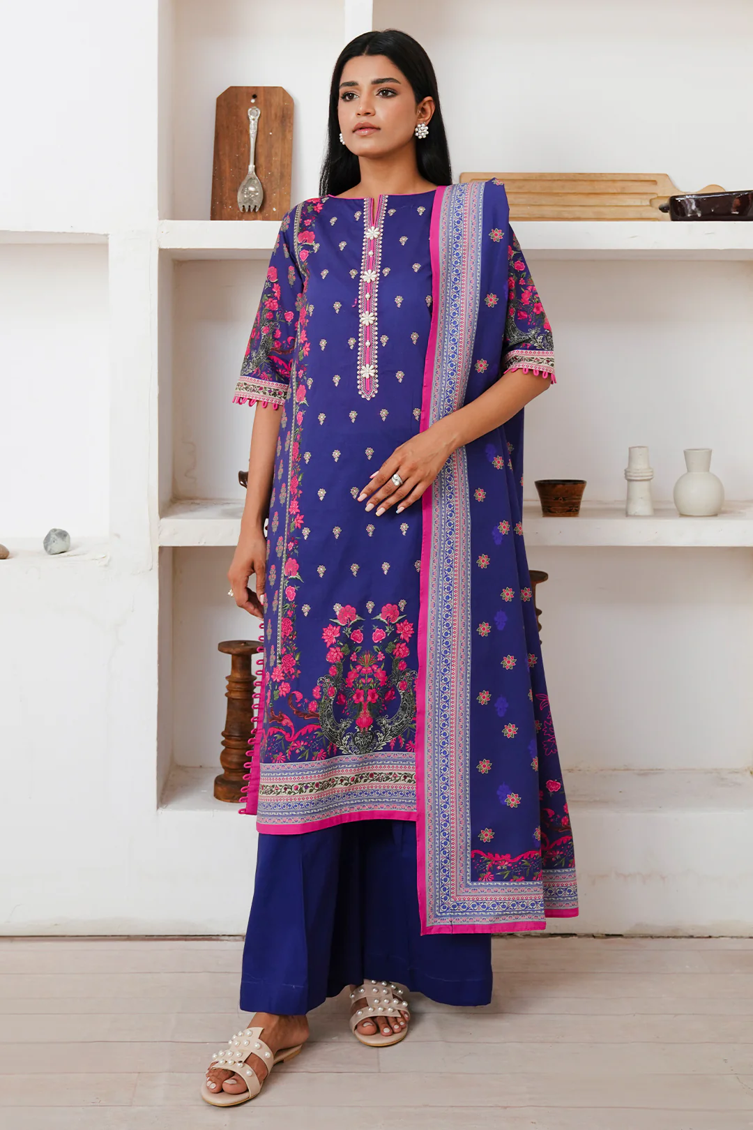 Embroidered Shirt Dupatta - 0110 - Image 2