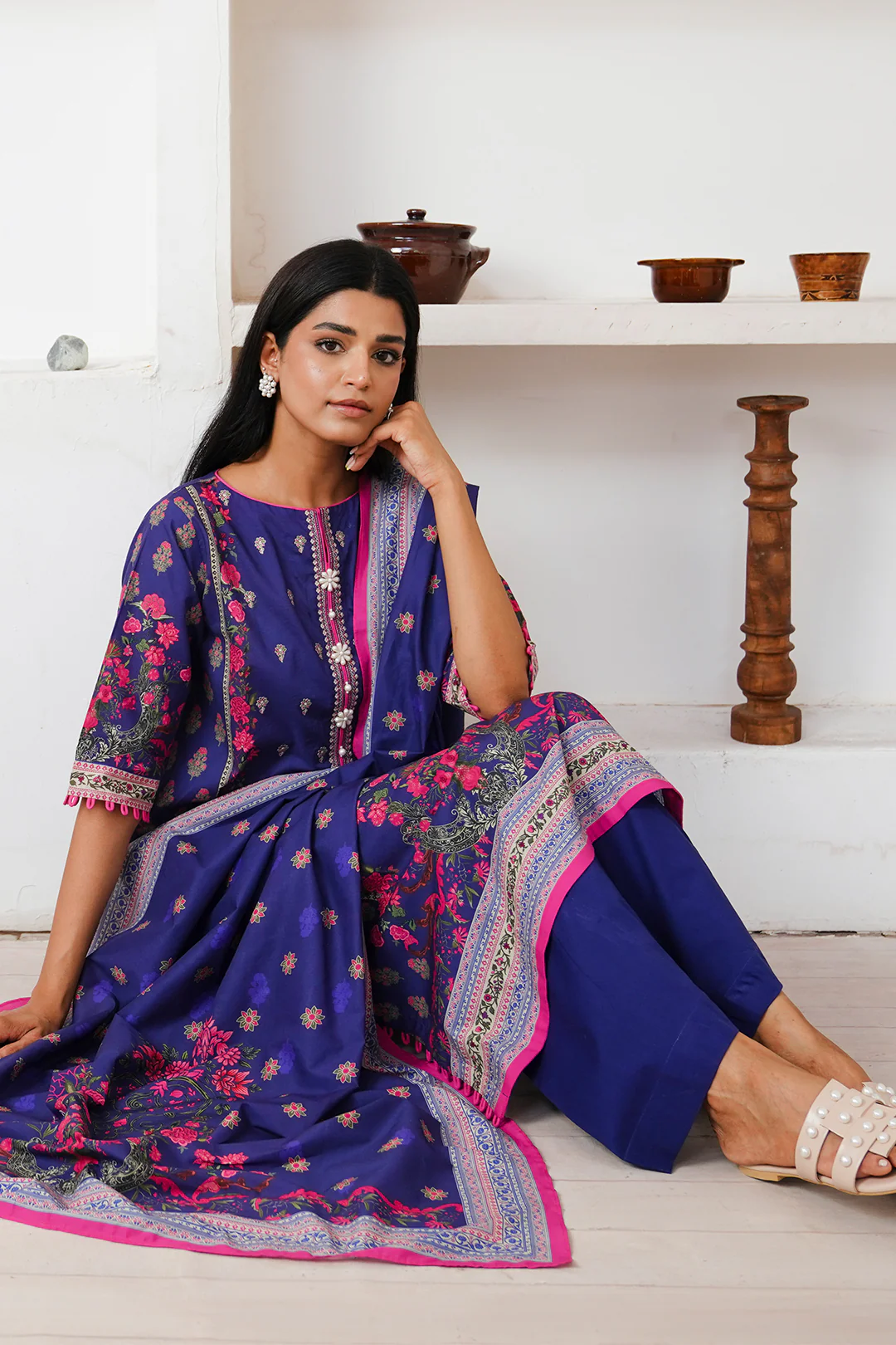 Embroidered Shirt Dupatta - 0110 - Image 5
