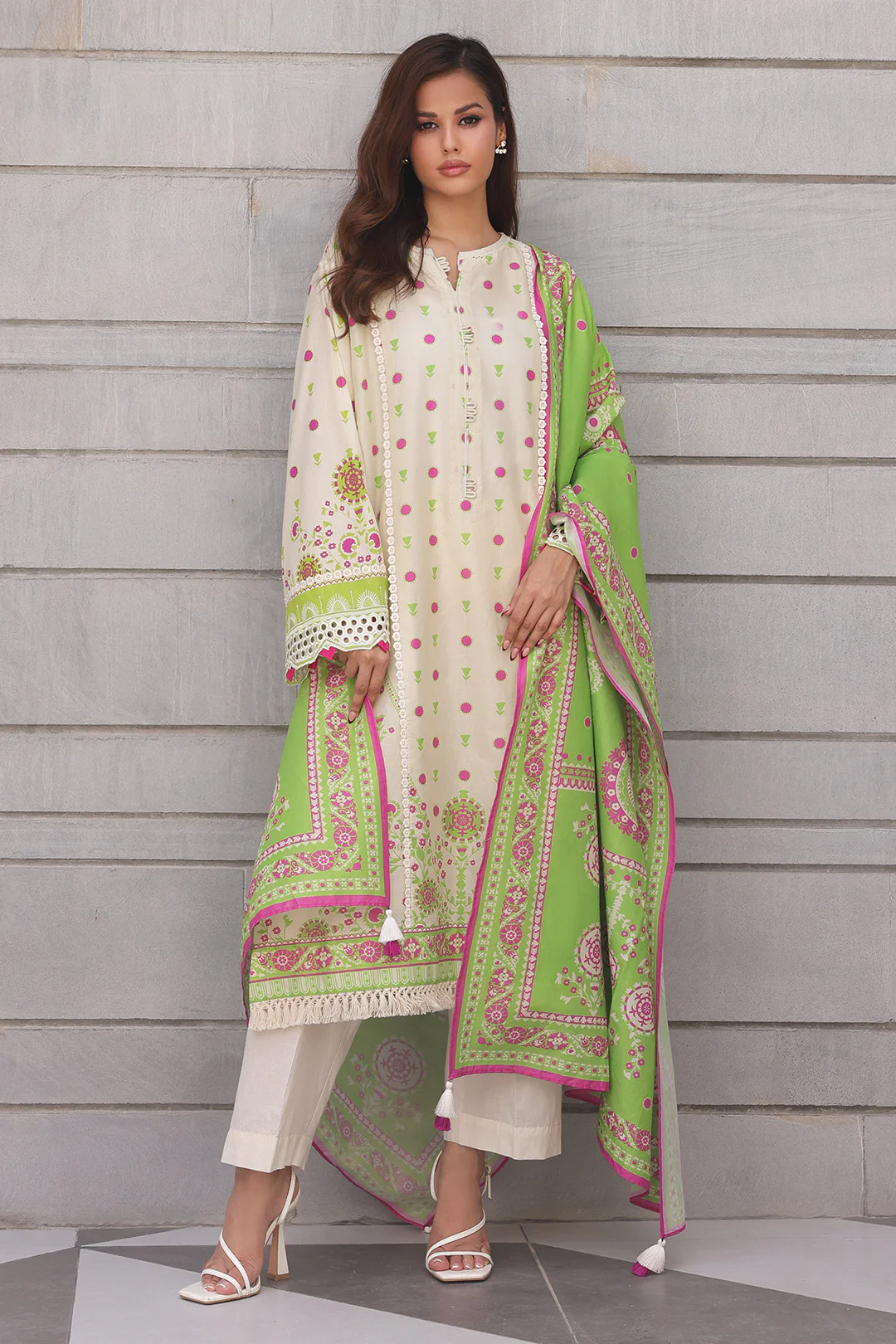 Embroidered Shirt Dupatta - 0111 - Image 2