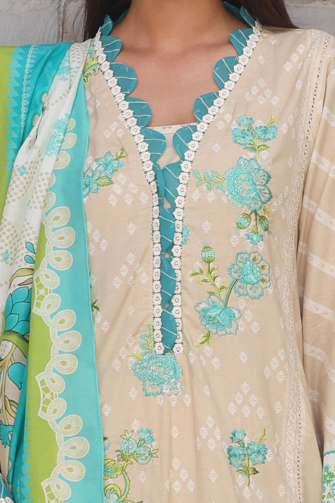 Embroidered Shirt Dupatta - 0112 - Image 3