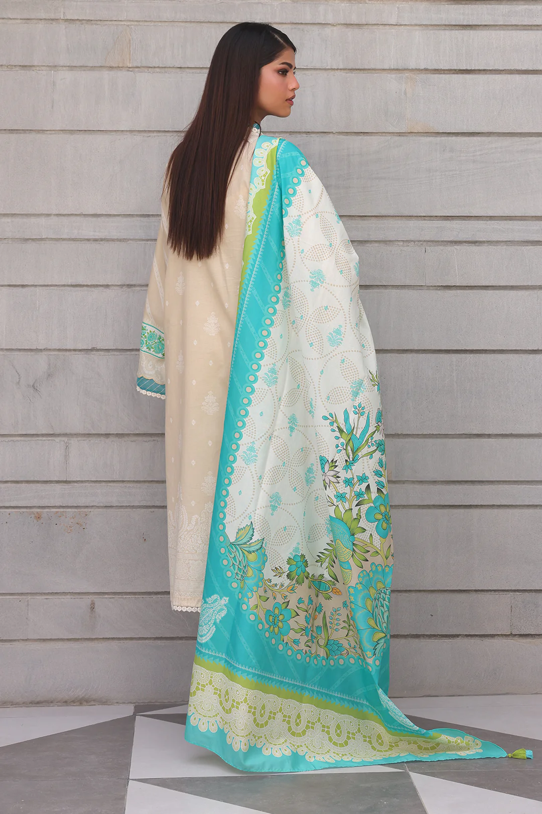 Embroidered Shirt Dupatta - 0112 - Image 4