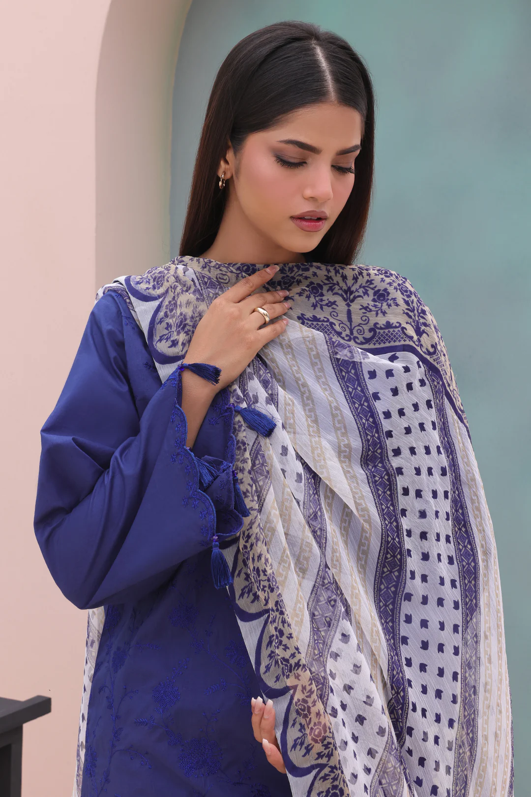 Embroidered Shirt Dupatta - 0604 - Image 2