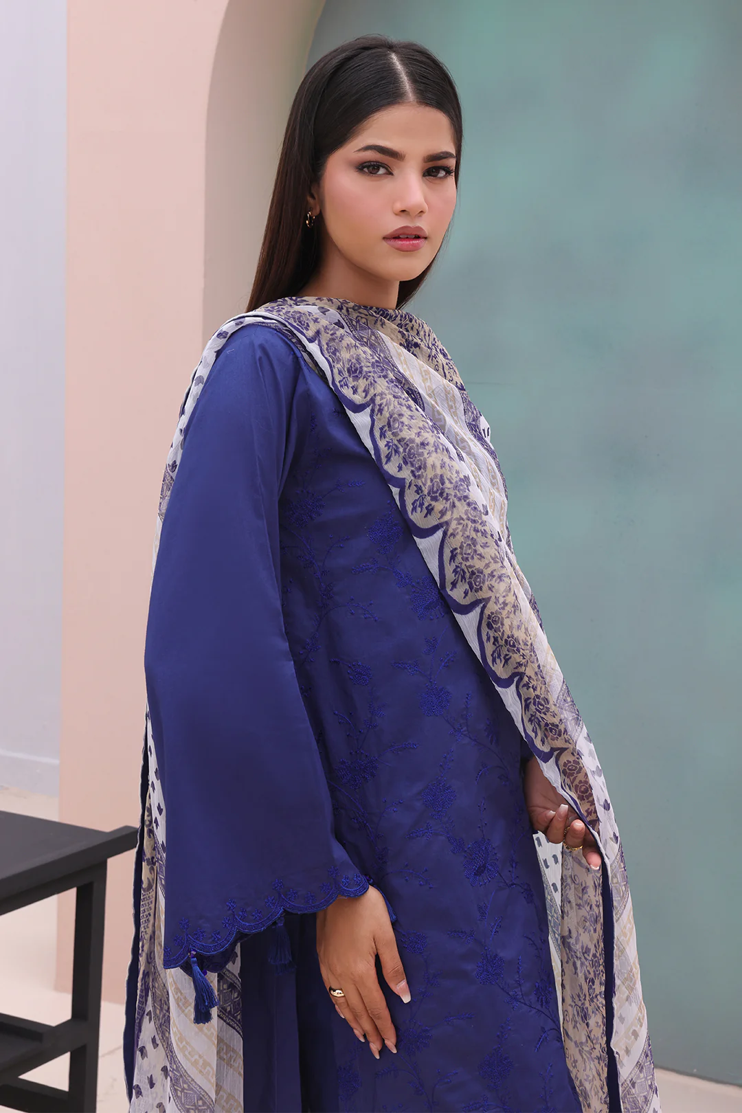 Embroidered Shirt Dupatta - 0604 - Image 3