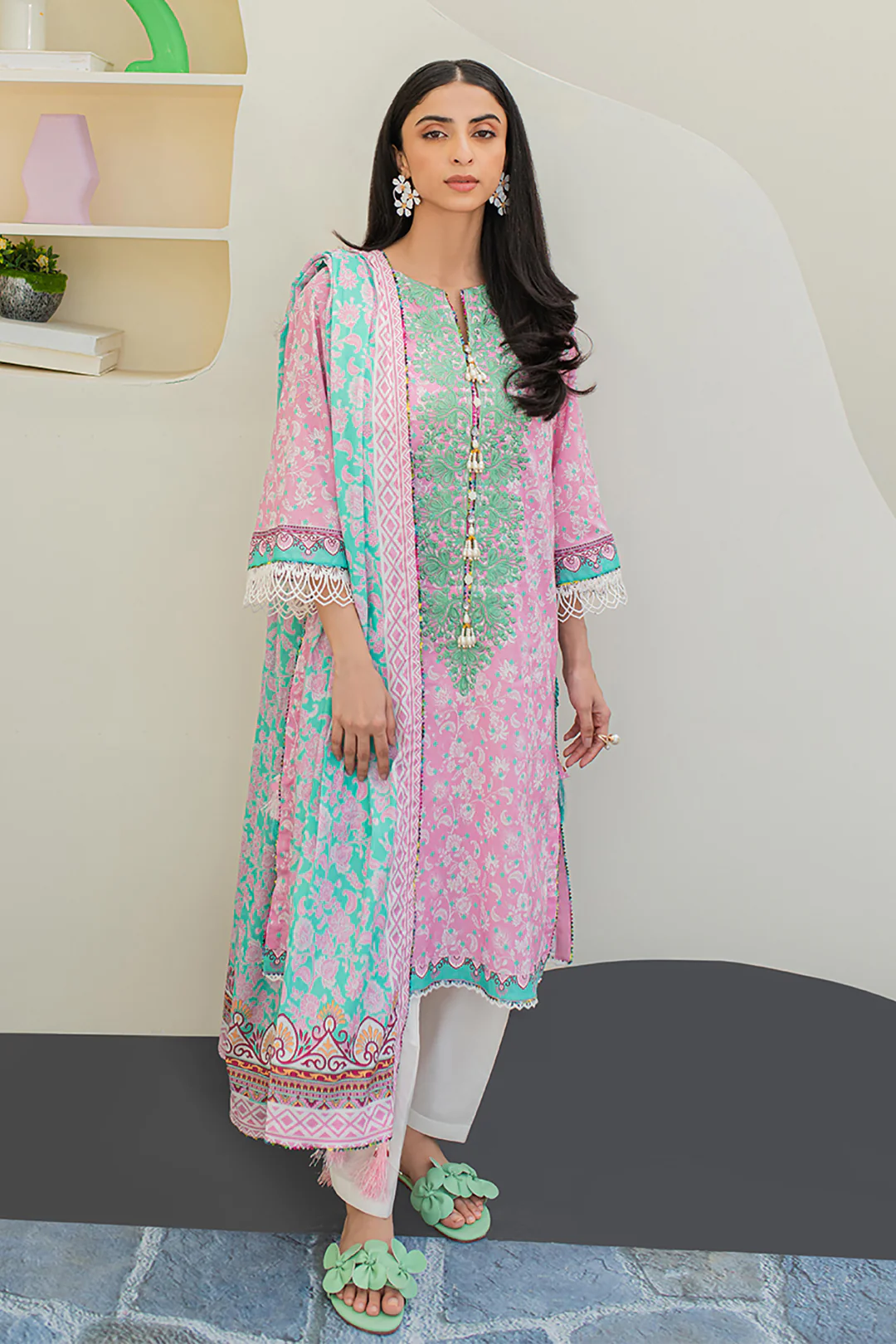 Embroidered Shirt Dupatta - 1175 - Image 2