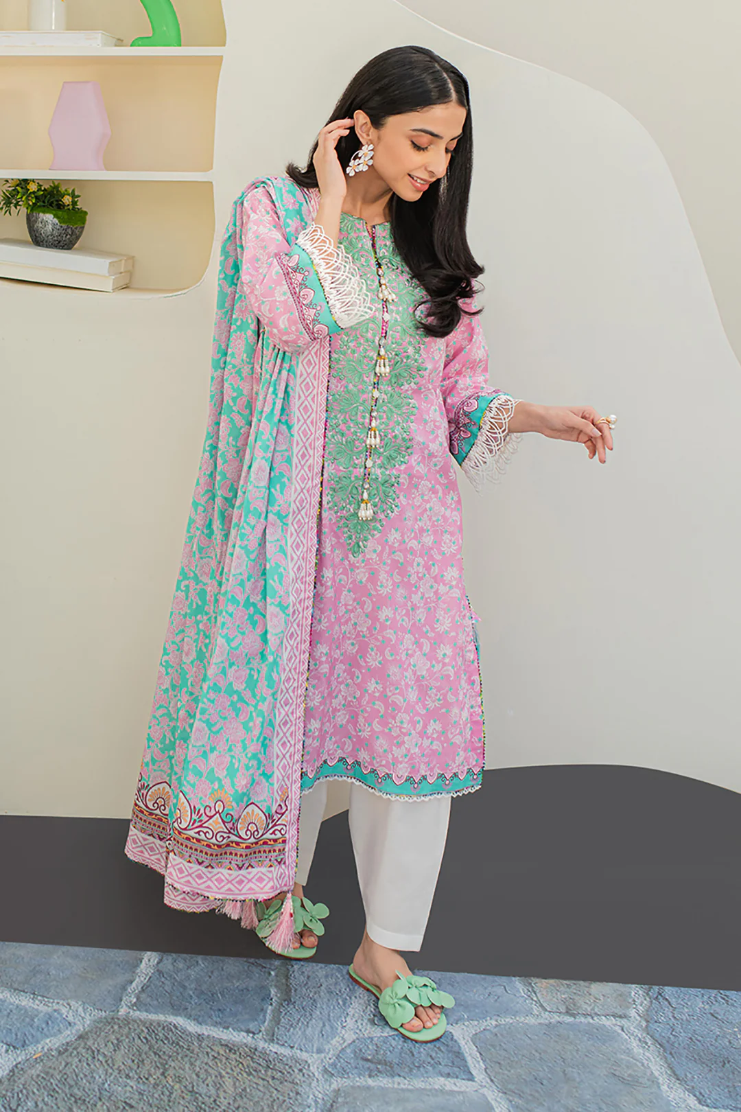 Embroidered Shirt Dupatta - 1175 - Image 3