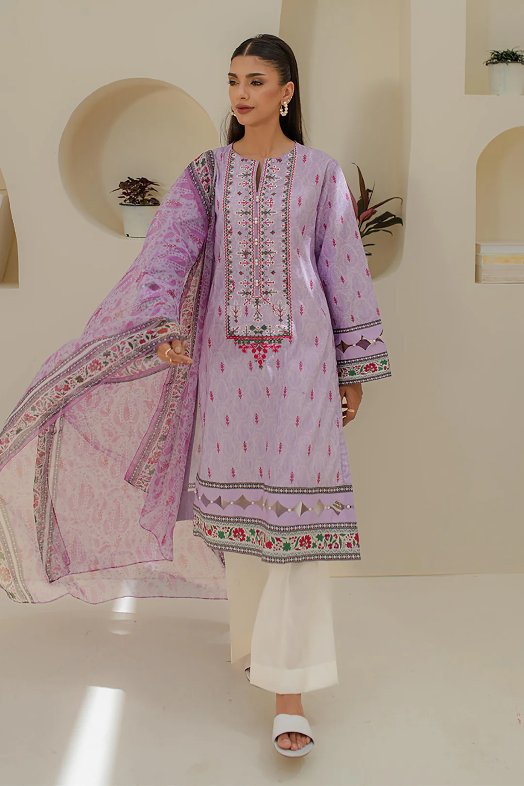 Embroidered Shirt Dupatta - 1659 - Image 3