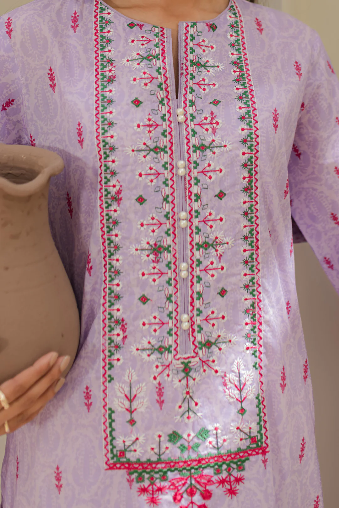 Embroidered Shirt Dupatta - 1659 - Image 4