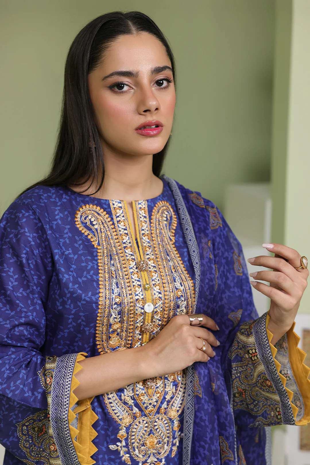 Embroidered Shirt Dupatta - 1688 - Image 3