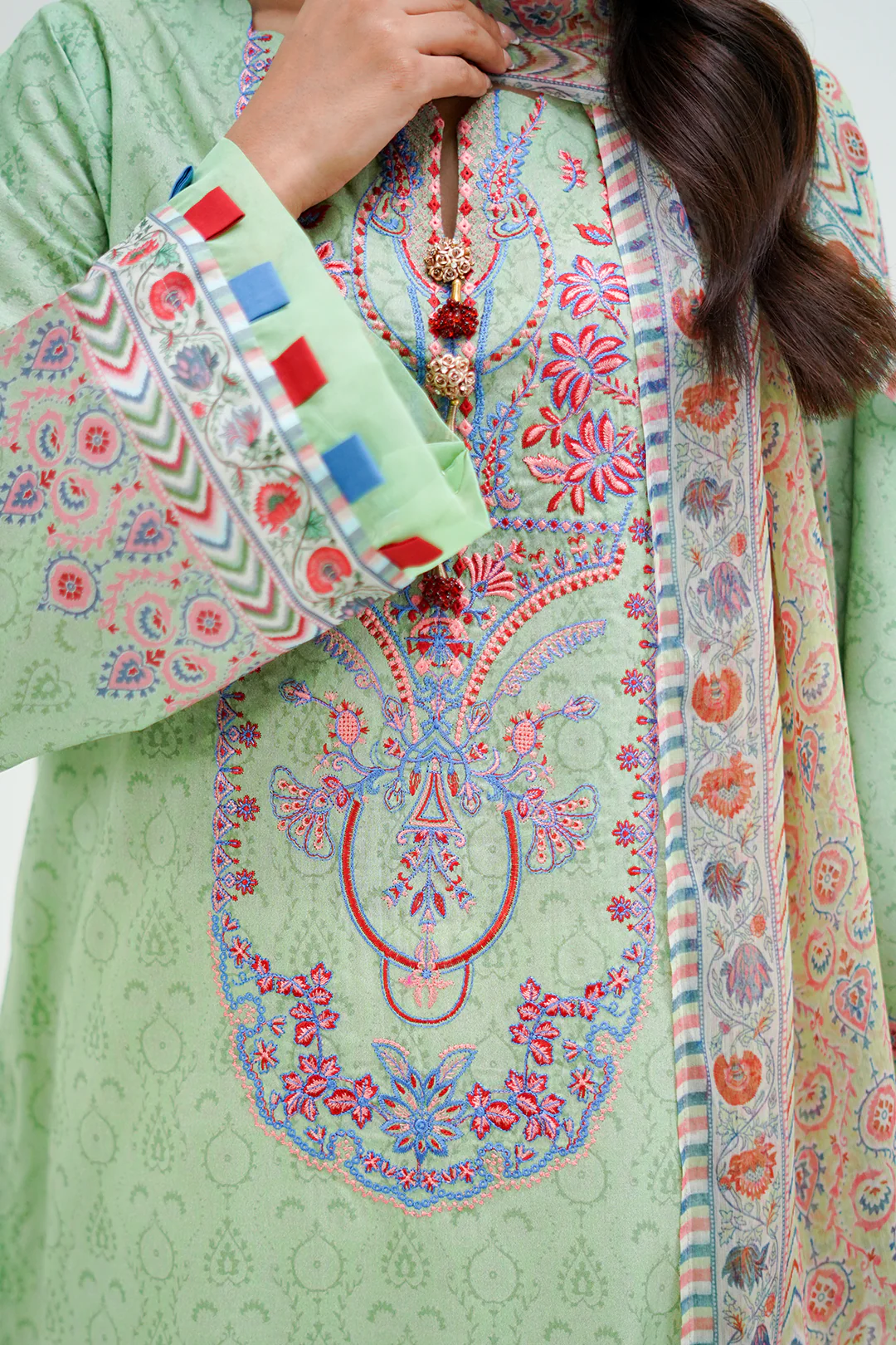 Embroidered Shirt Dupatta - 1715 - Image 3
