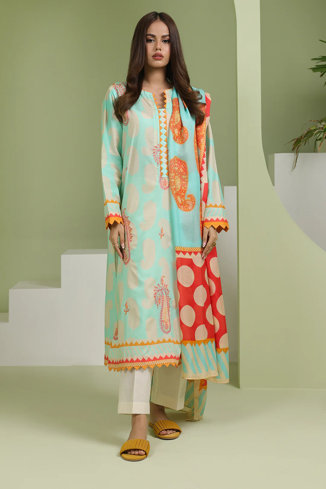 Embroidered Shirt Dupatta - 1716 - Image 2
