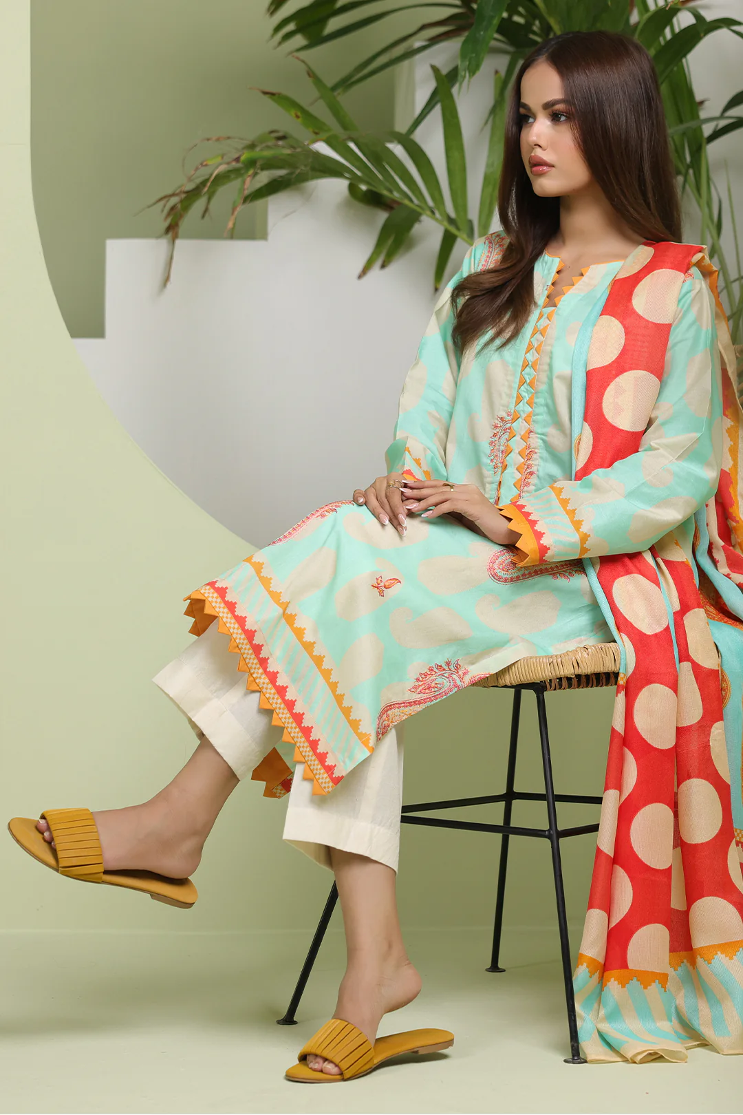 Embroidered Shirt Dupatta - 1716 - Image 3