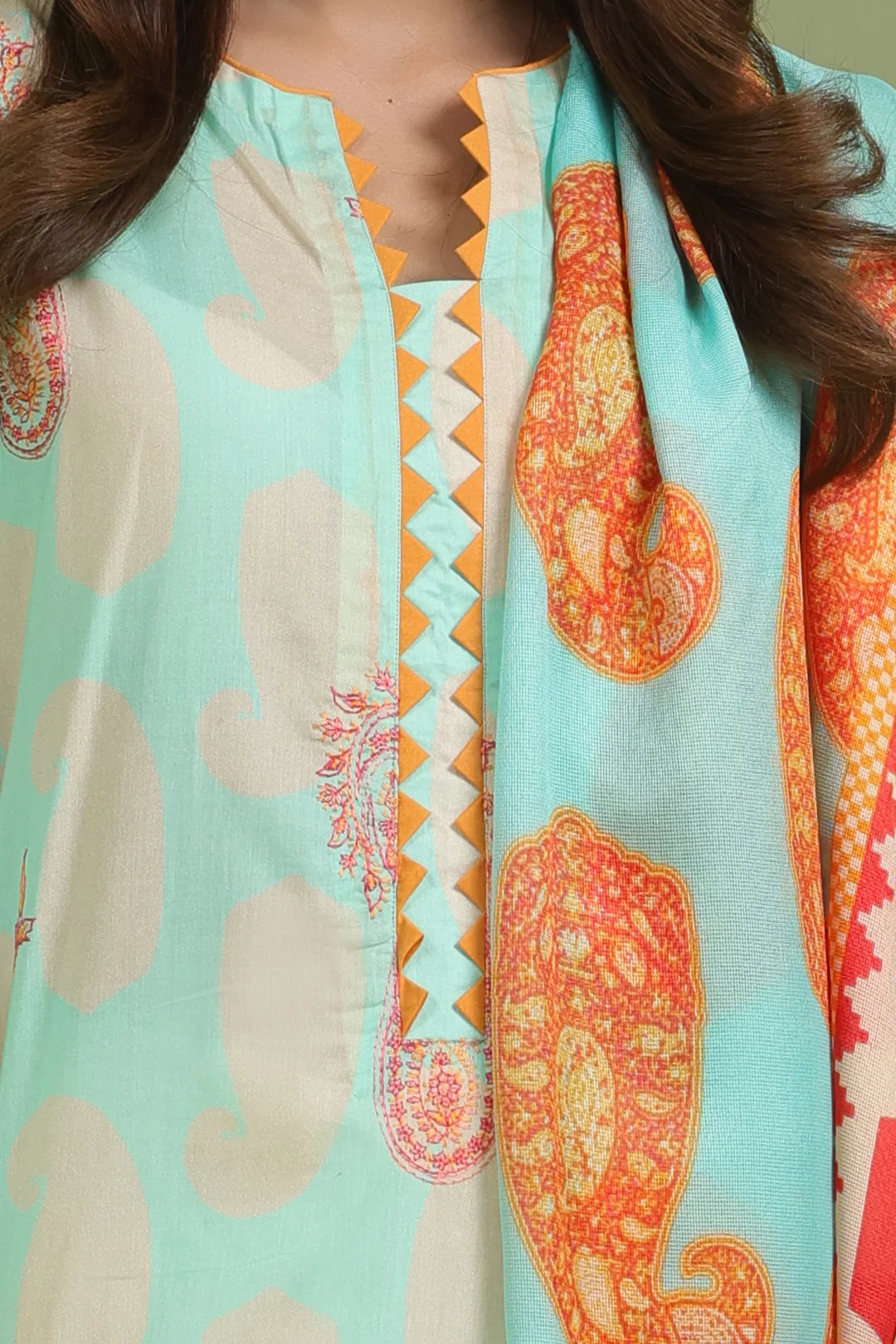Embroidered Shirt Dupatta - 1716 - Image 4