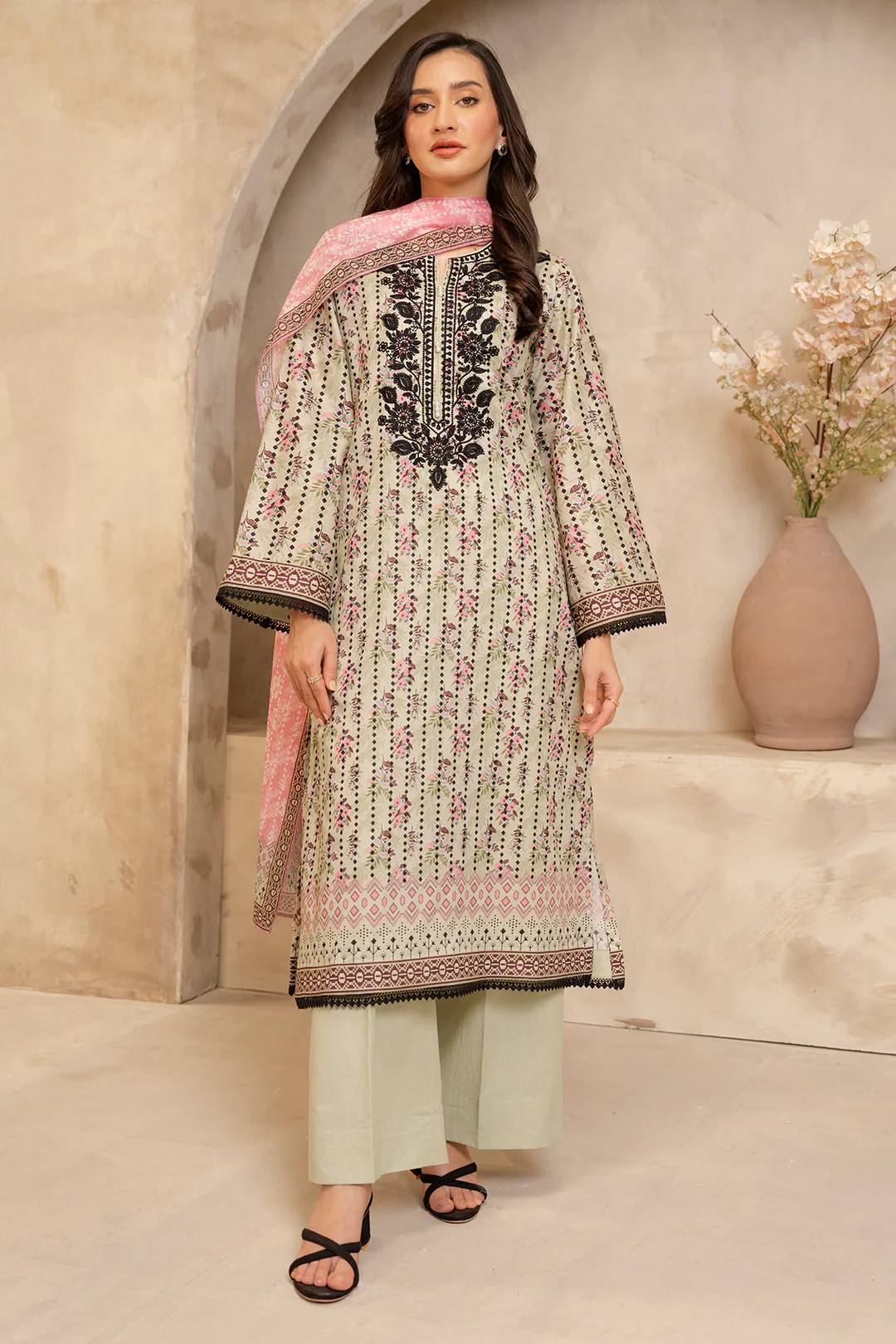 Embroidered Shirt Dupatta - 0103 - Image 2