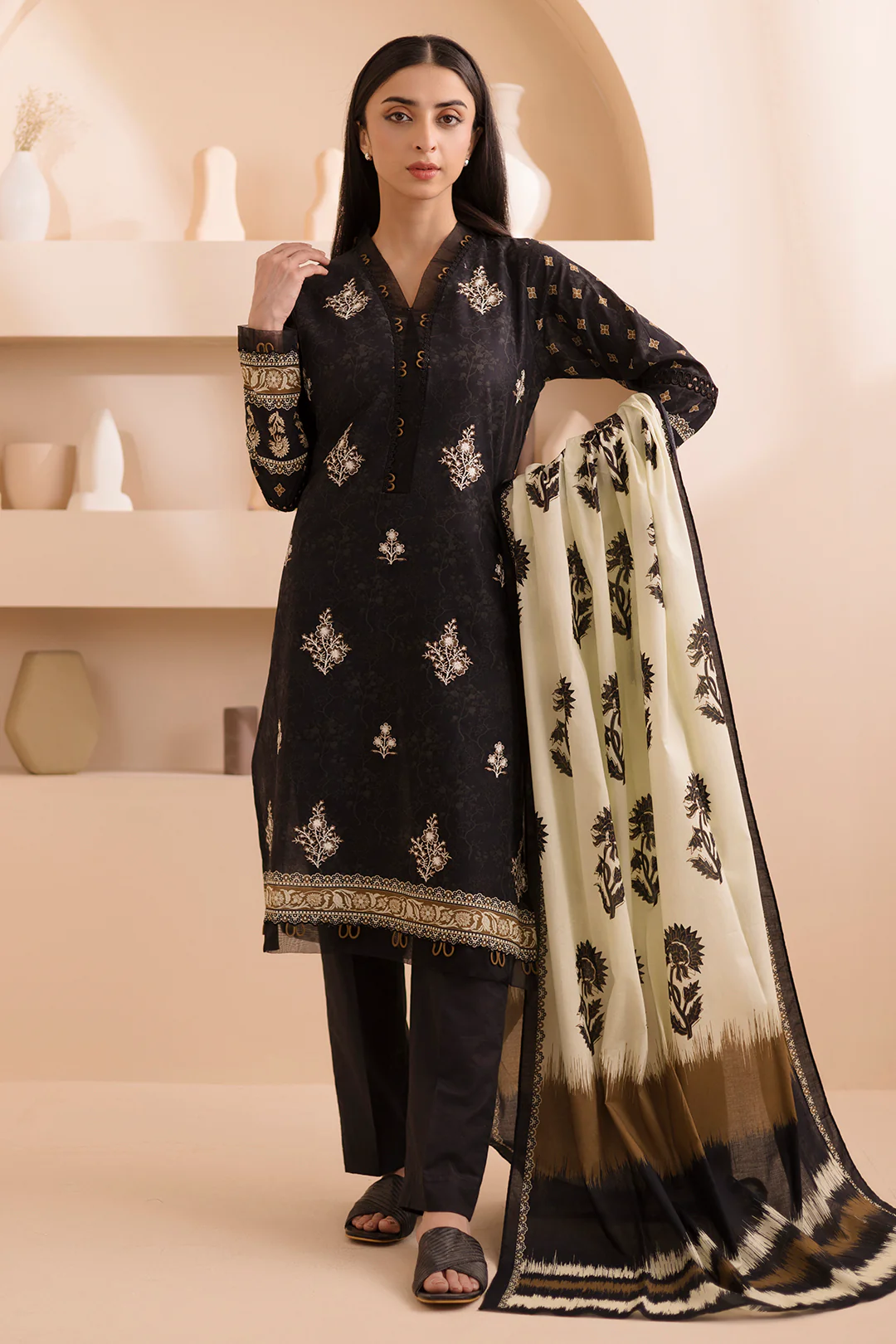 Embroidered Shirt Dupatta - 0242 - Image 2
