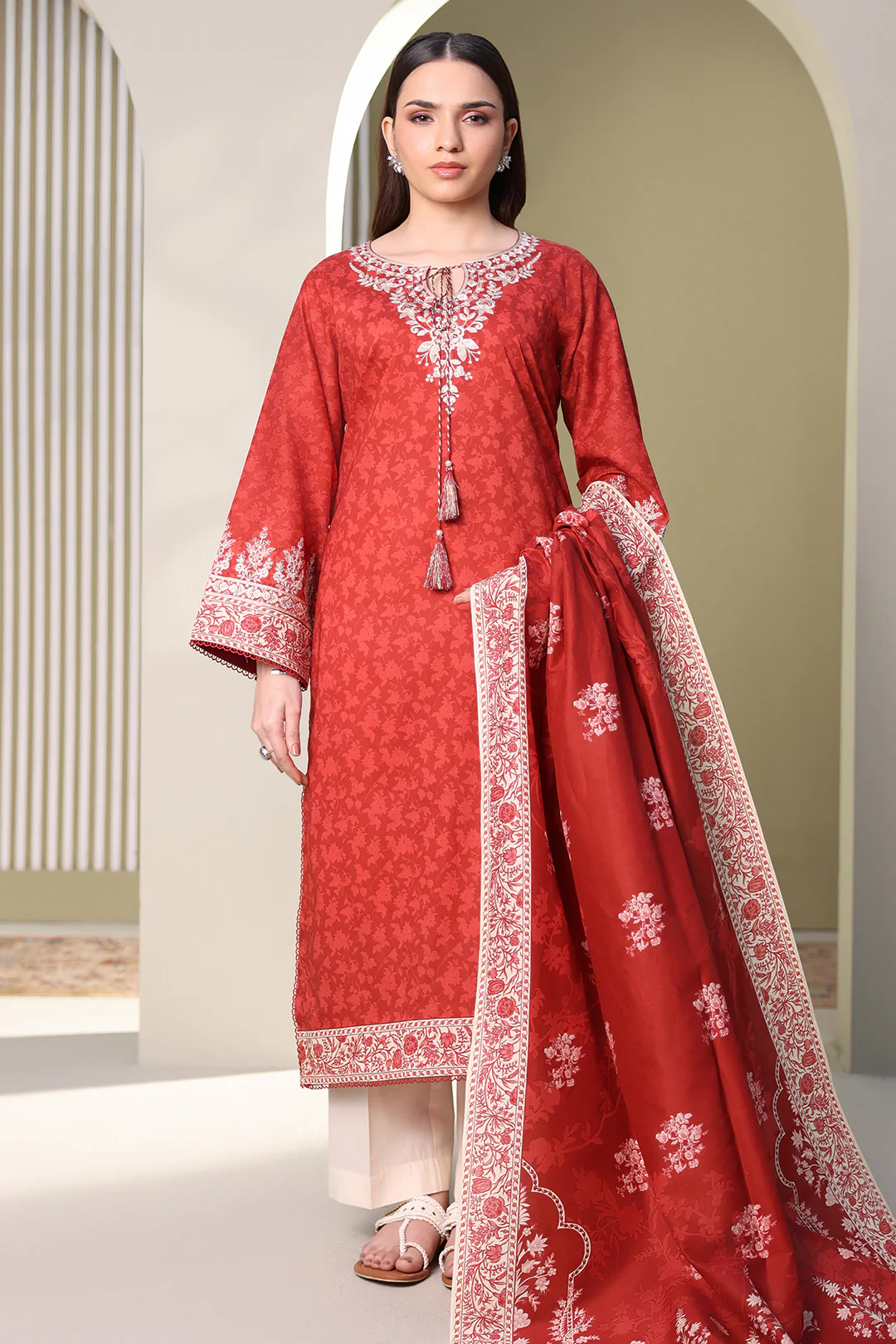 Embroidered Shirt Dupatta - 0376 - Image 4