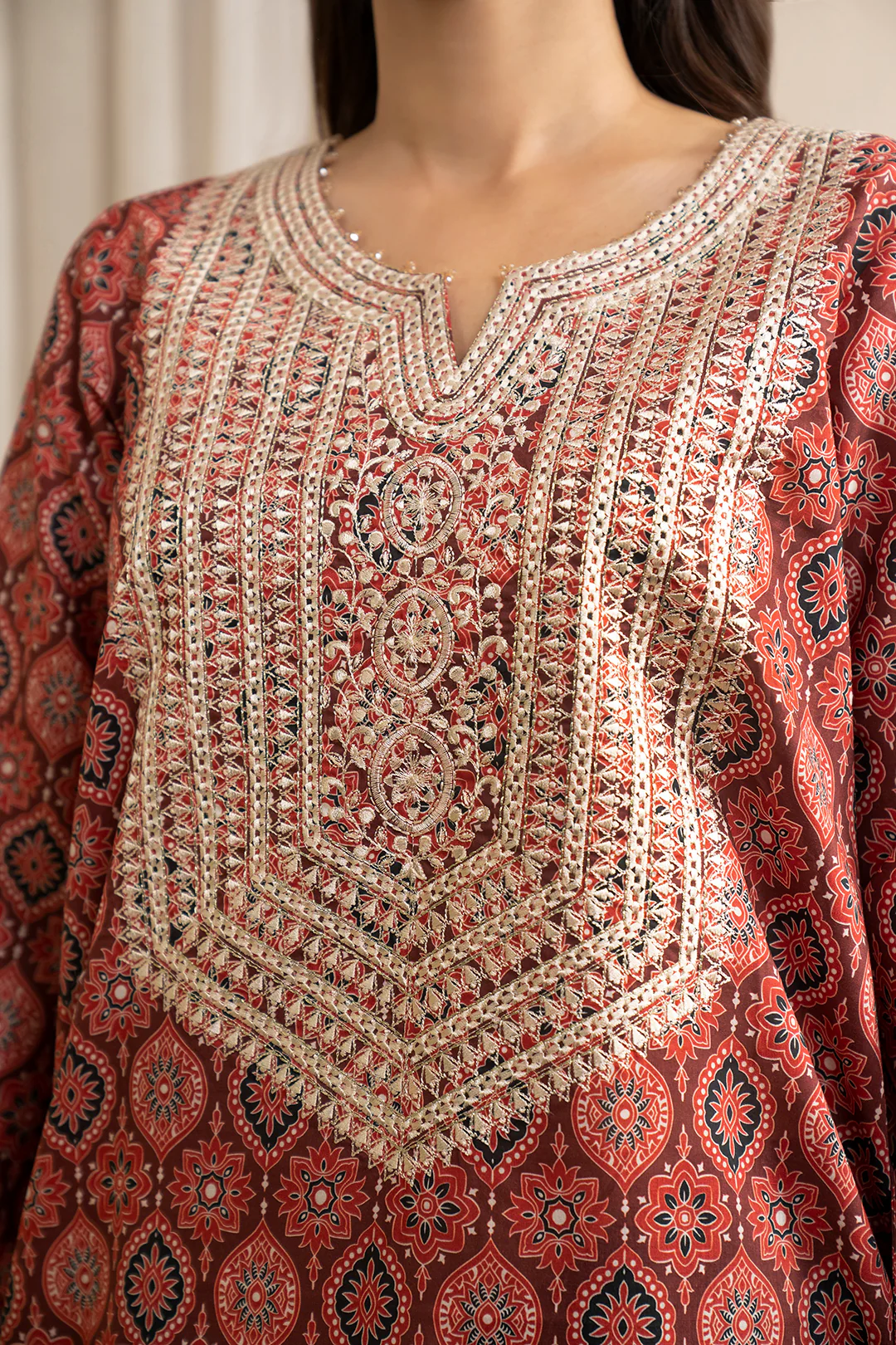 Embroidered Shirt Dupatta - 0560 - Image 7