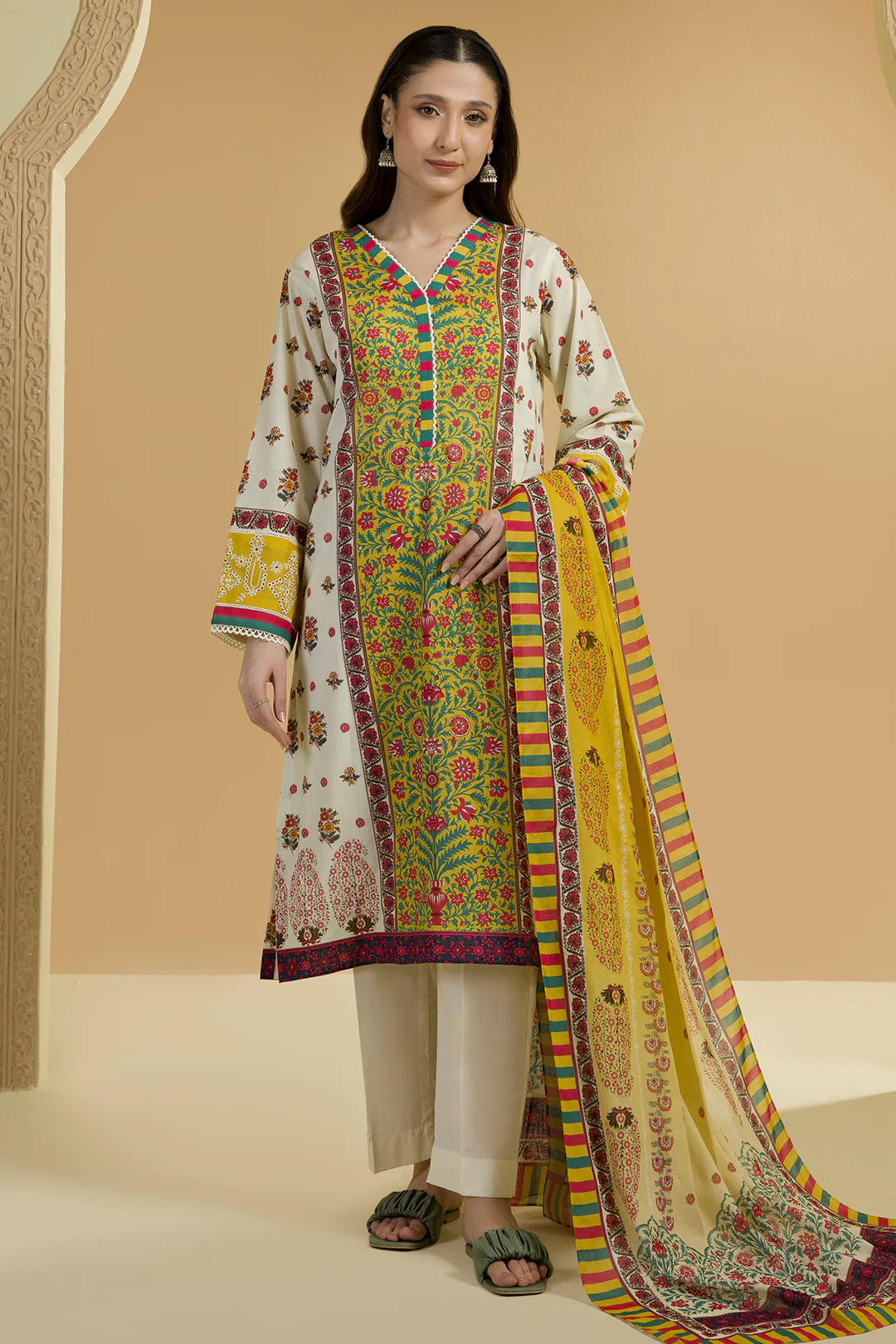 Embroidered Shirt Dupatta - 5702 - Image 2