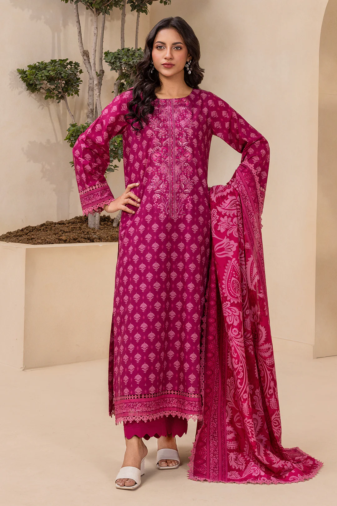 Embroidered Shirt Dupatta - 0407 - Image 7