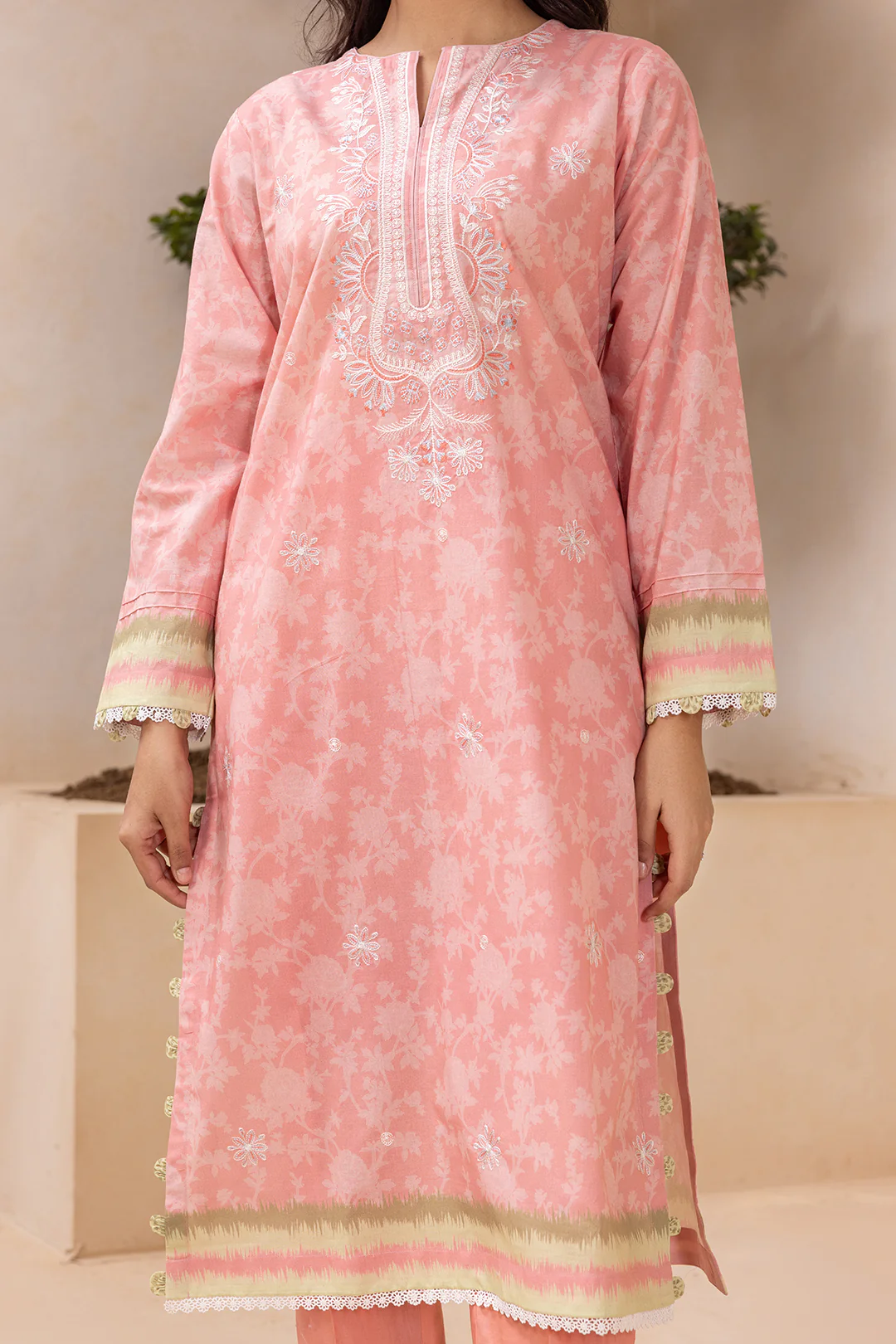 Embroidered Shirt Dupatta - 0411 - Image 6