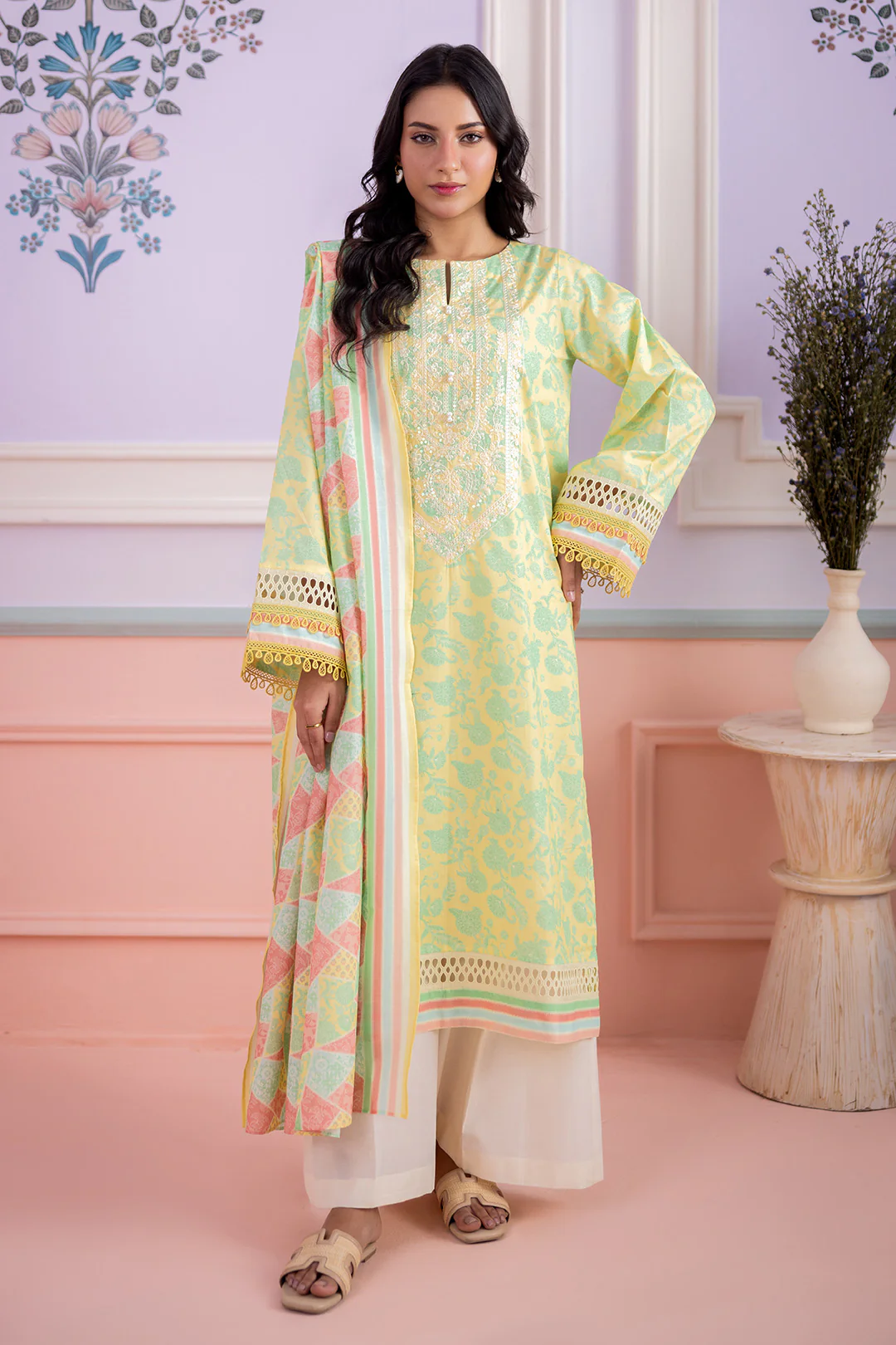 Embroidered Shirt Dupatta - 0468 - Image 2