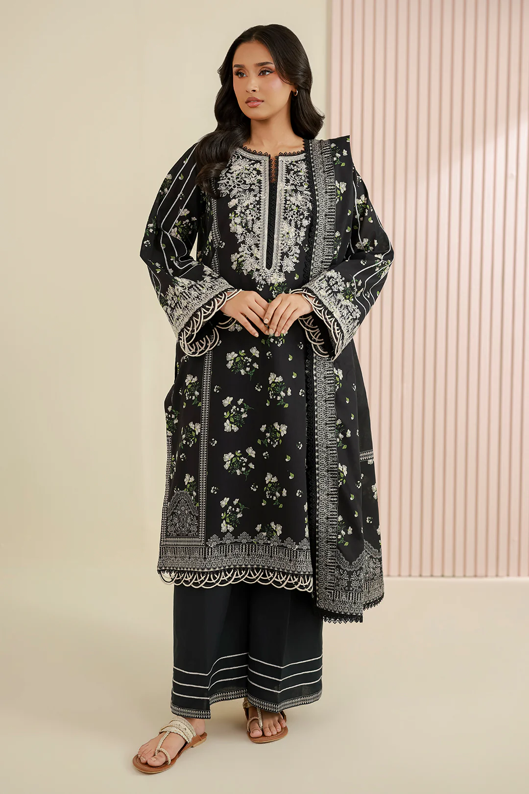Embroidered Shirt Dupatta - 0930 - Image 2