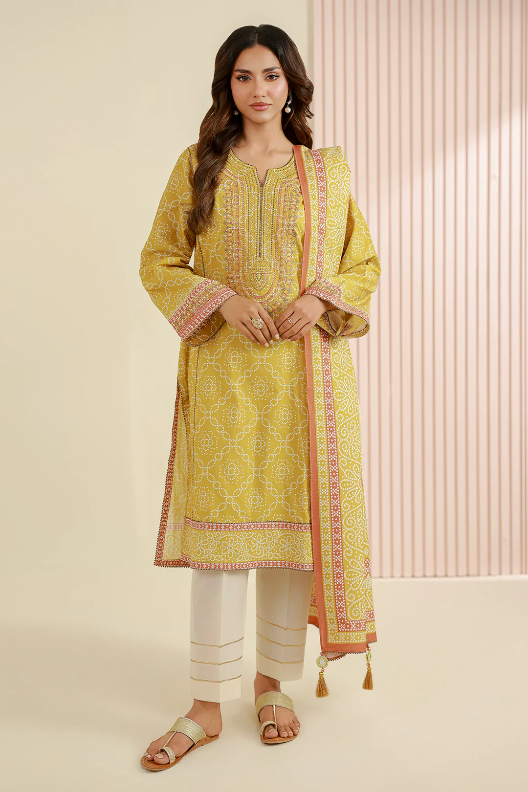 Embroidered Shirt Dupatta - 0932 - Image 2