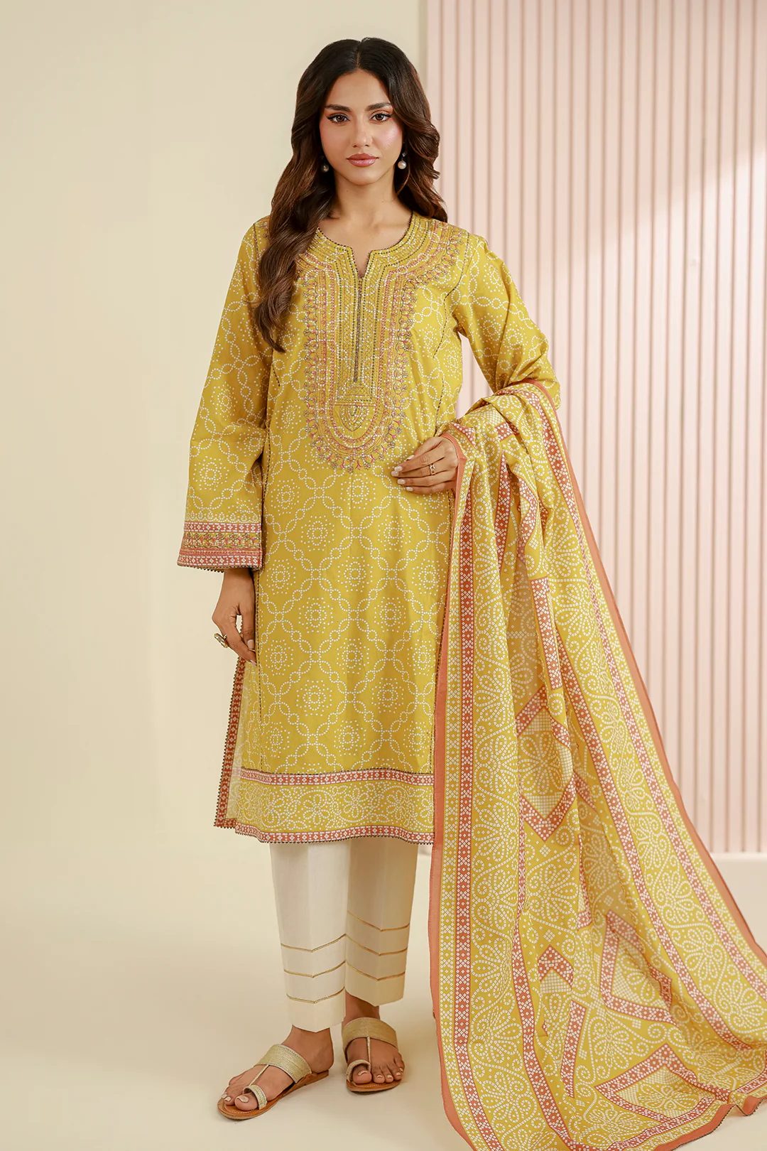 Embroidered Shirt Dupatta - 0932 - Image 3