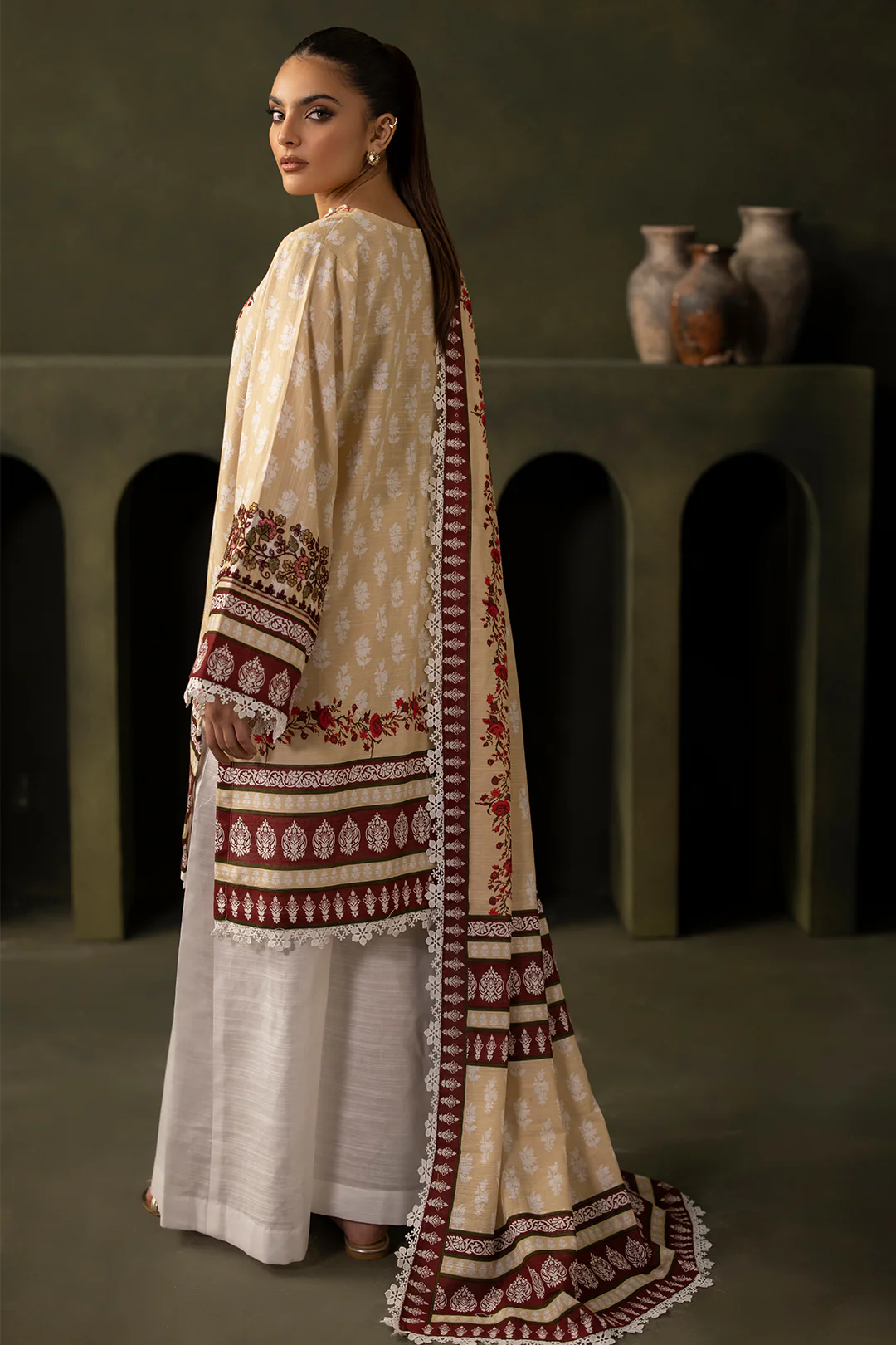 Embroidered Shirt Dupatta - 0171 - Image 4