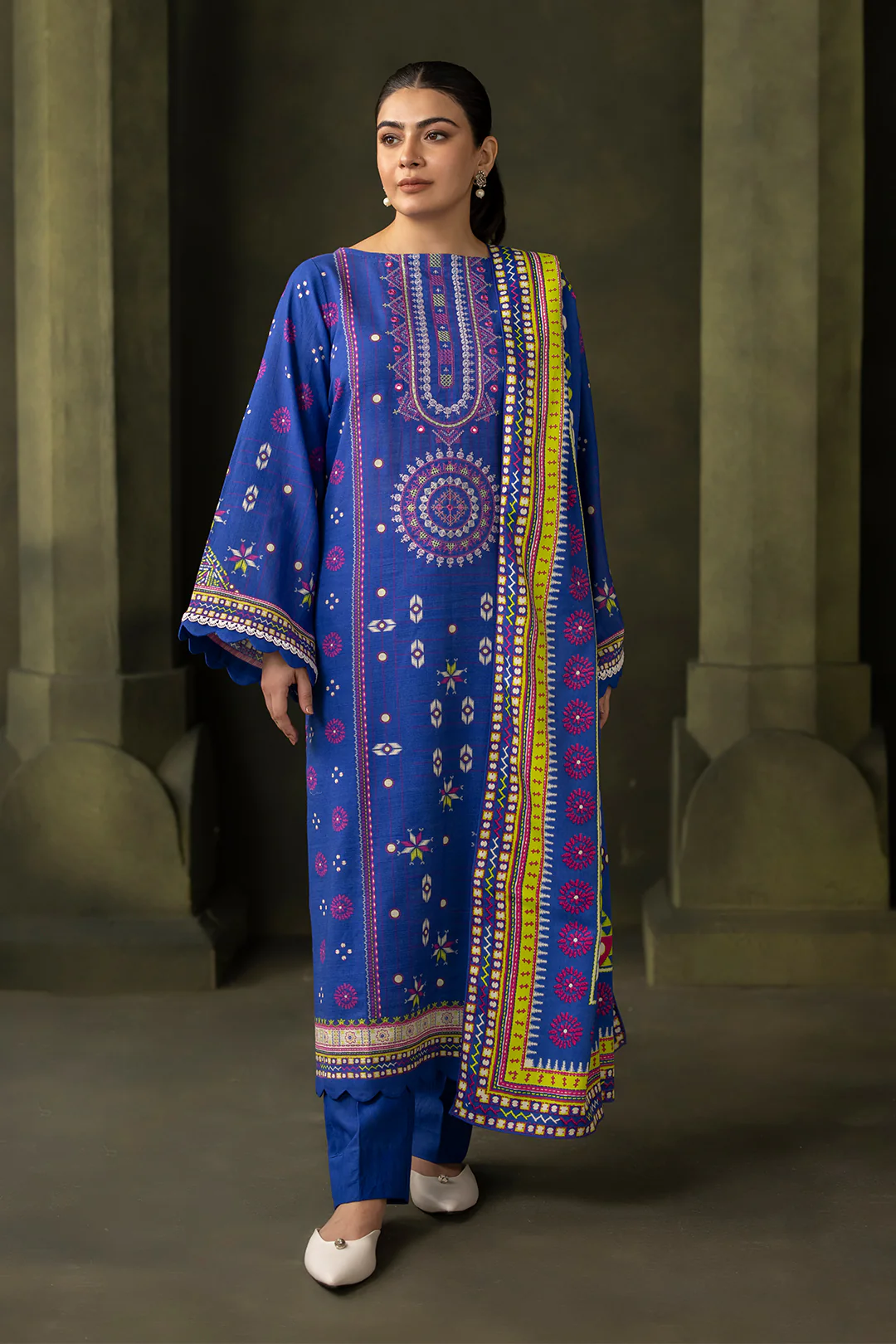Embroidered Shirt Dupatta - 0180 - Image 3