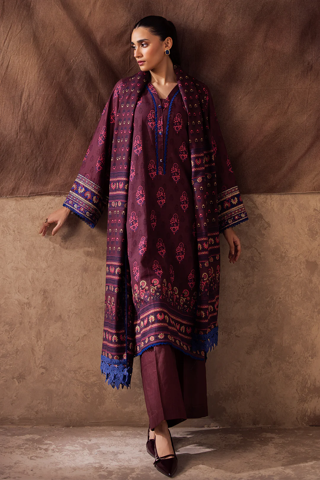 Embroidered Shirt Dupatta - 0263 - Image 3