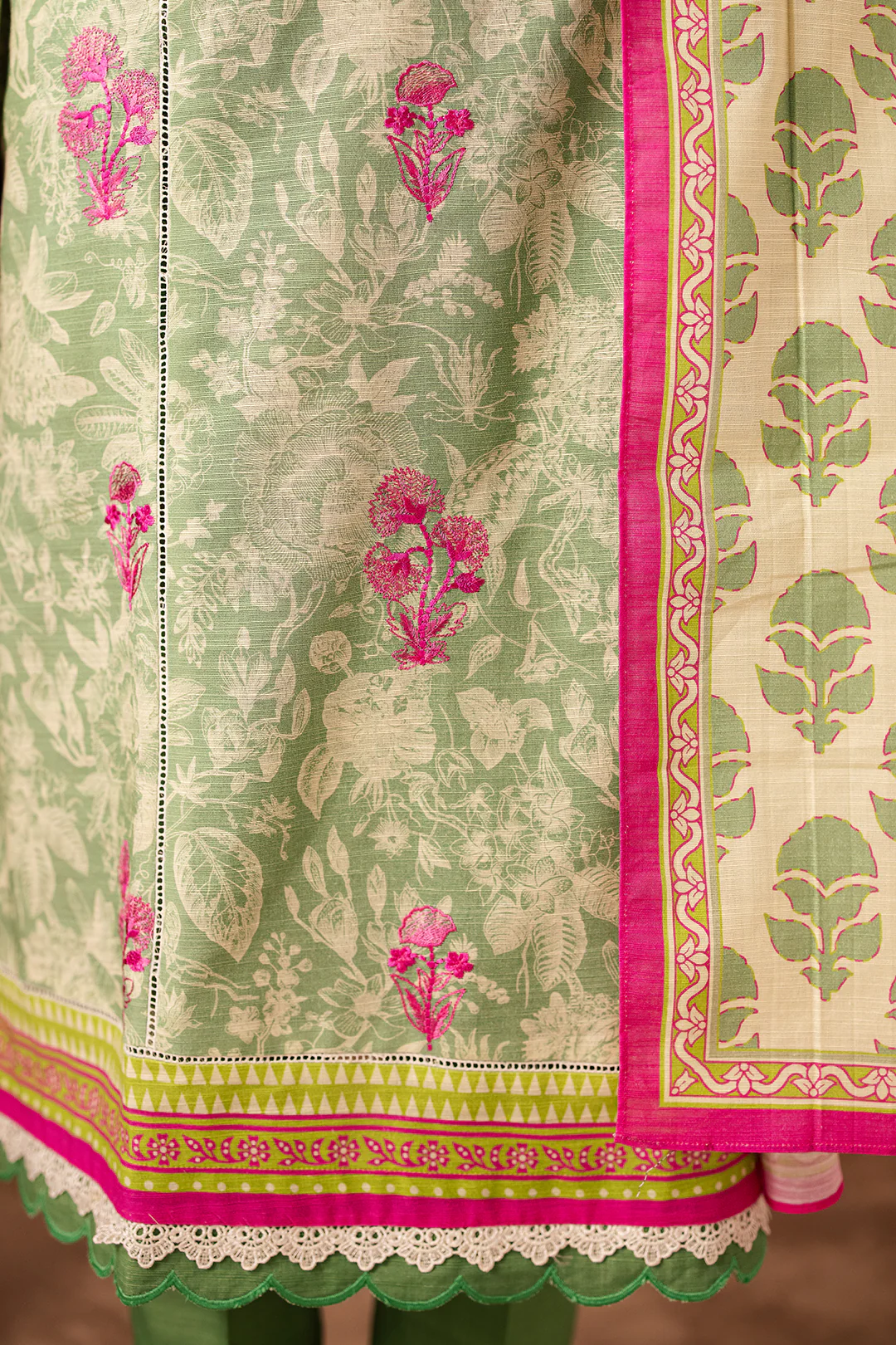 Embroidered Shirt Dupatta - 0266 - Image 6