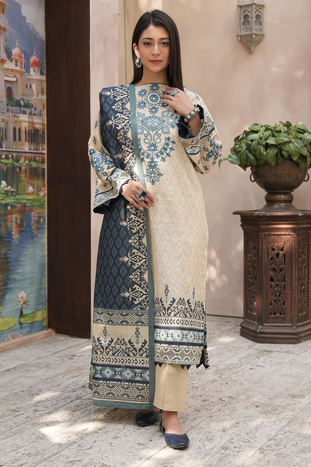 Embroidered Shirt Dupatta - 0349 - Image 2